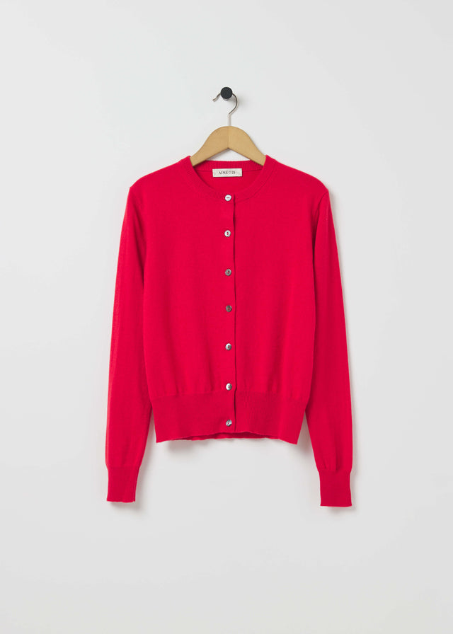 GABBY CASHMERE CARDIGAN — RED