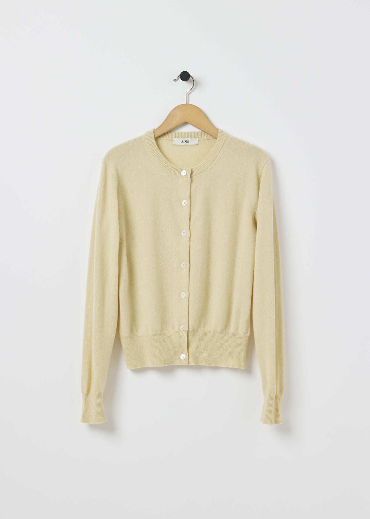 GABBY CASHMERE CARDIGAN — STRAW