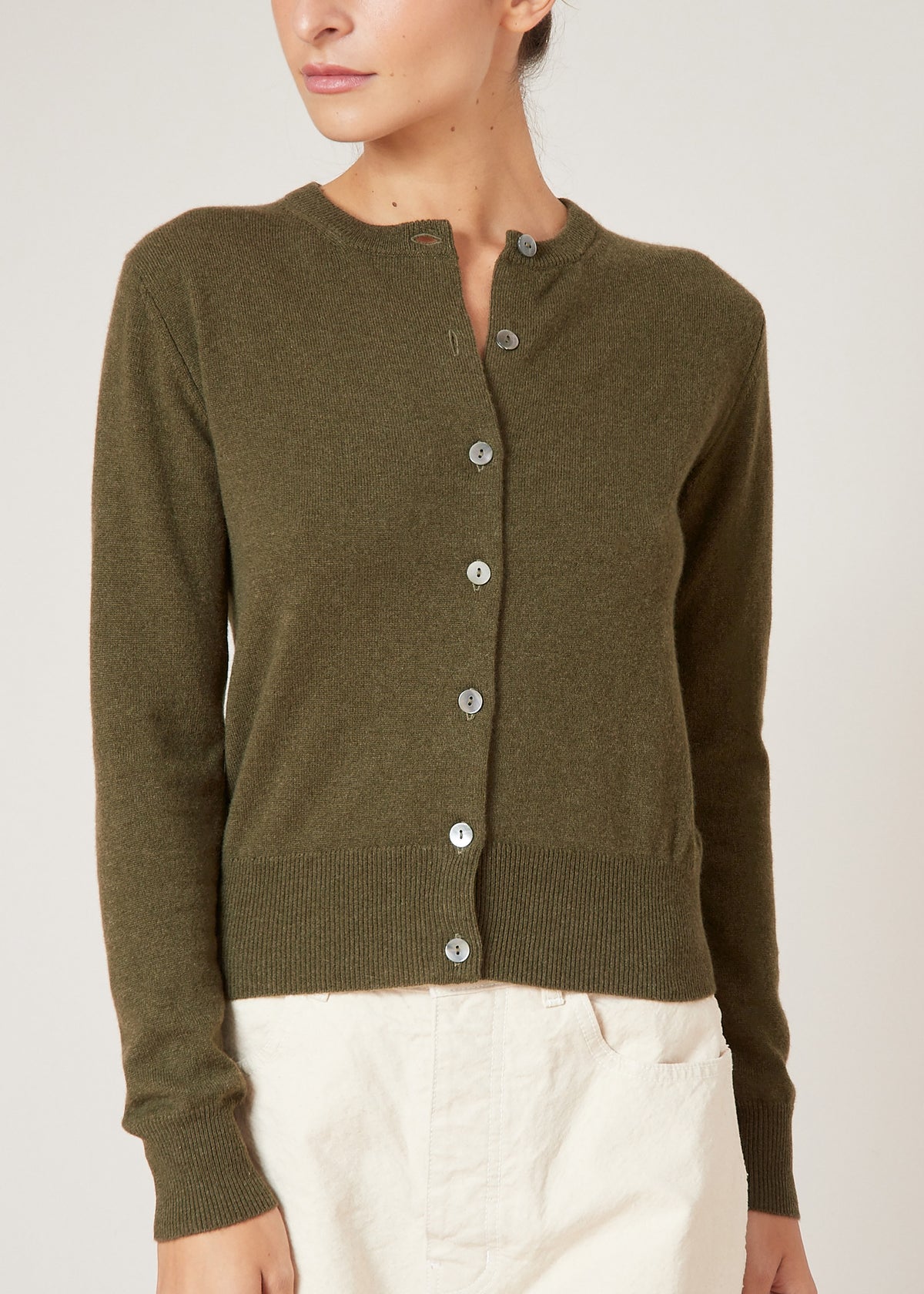 GABBY CASHMERE CARDIGAN — BRONZE