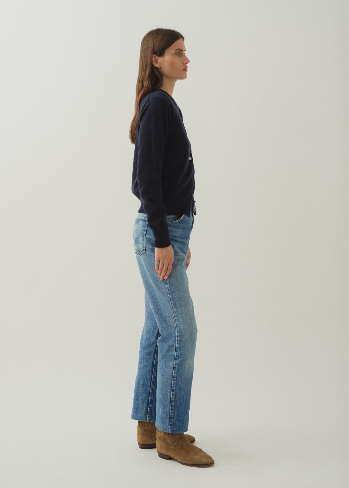 GABBY CASHMERE CARDIGAN — MARINE