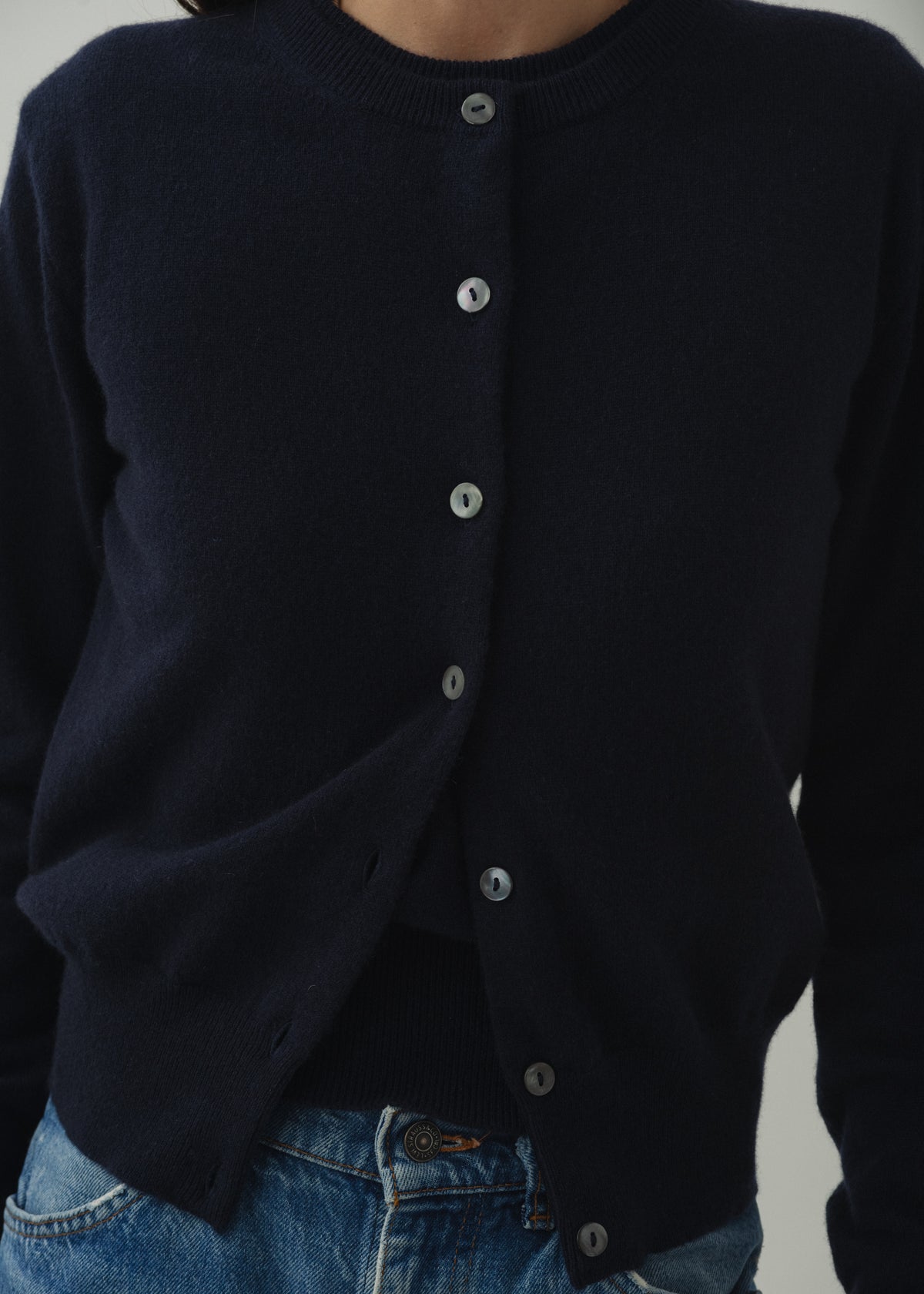 GABBY CASHMERE CARDIGAN — MARINE