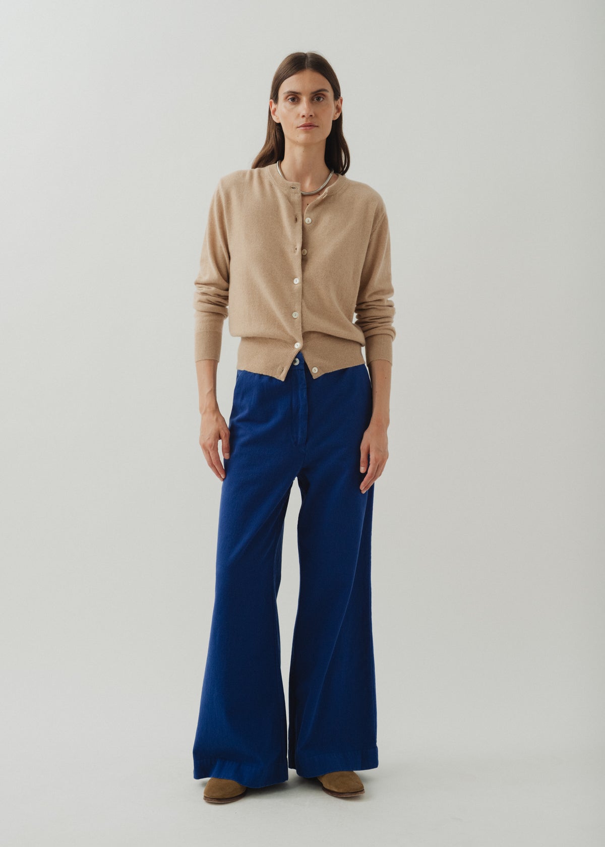 GABBY CASHMERE CARDIGAN — SAND