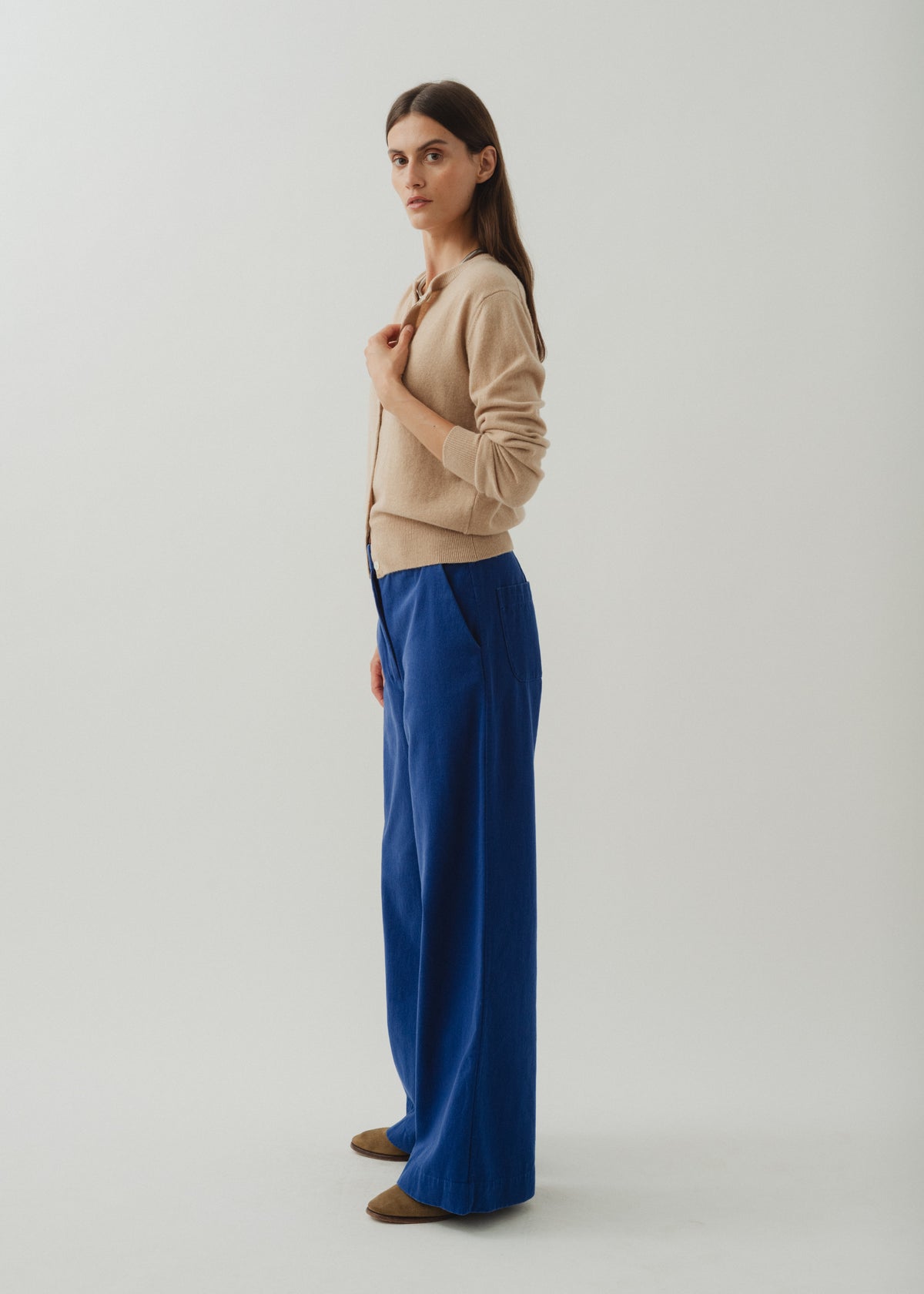 GABBY CASHMERE CARDIGAN — SAND