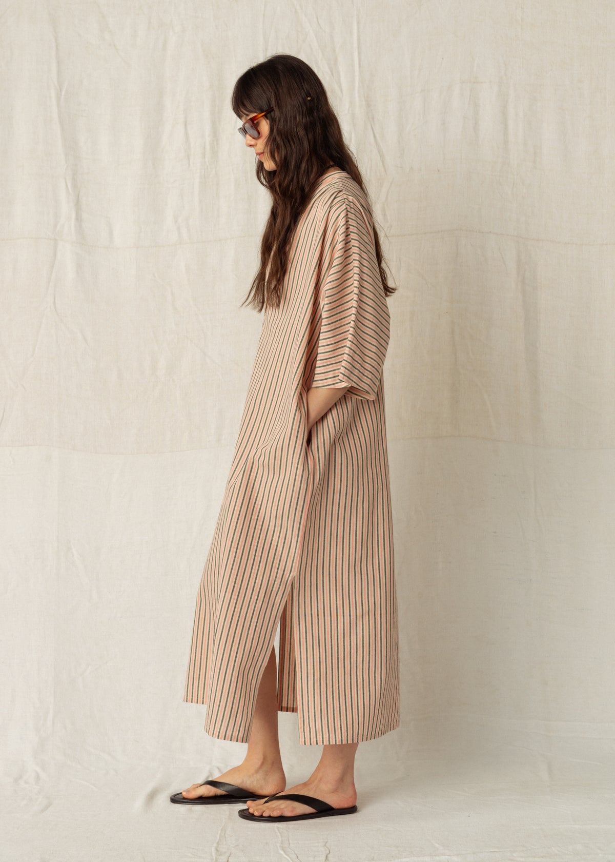 GAL KAFTAN — PEACH STRIPE