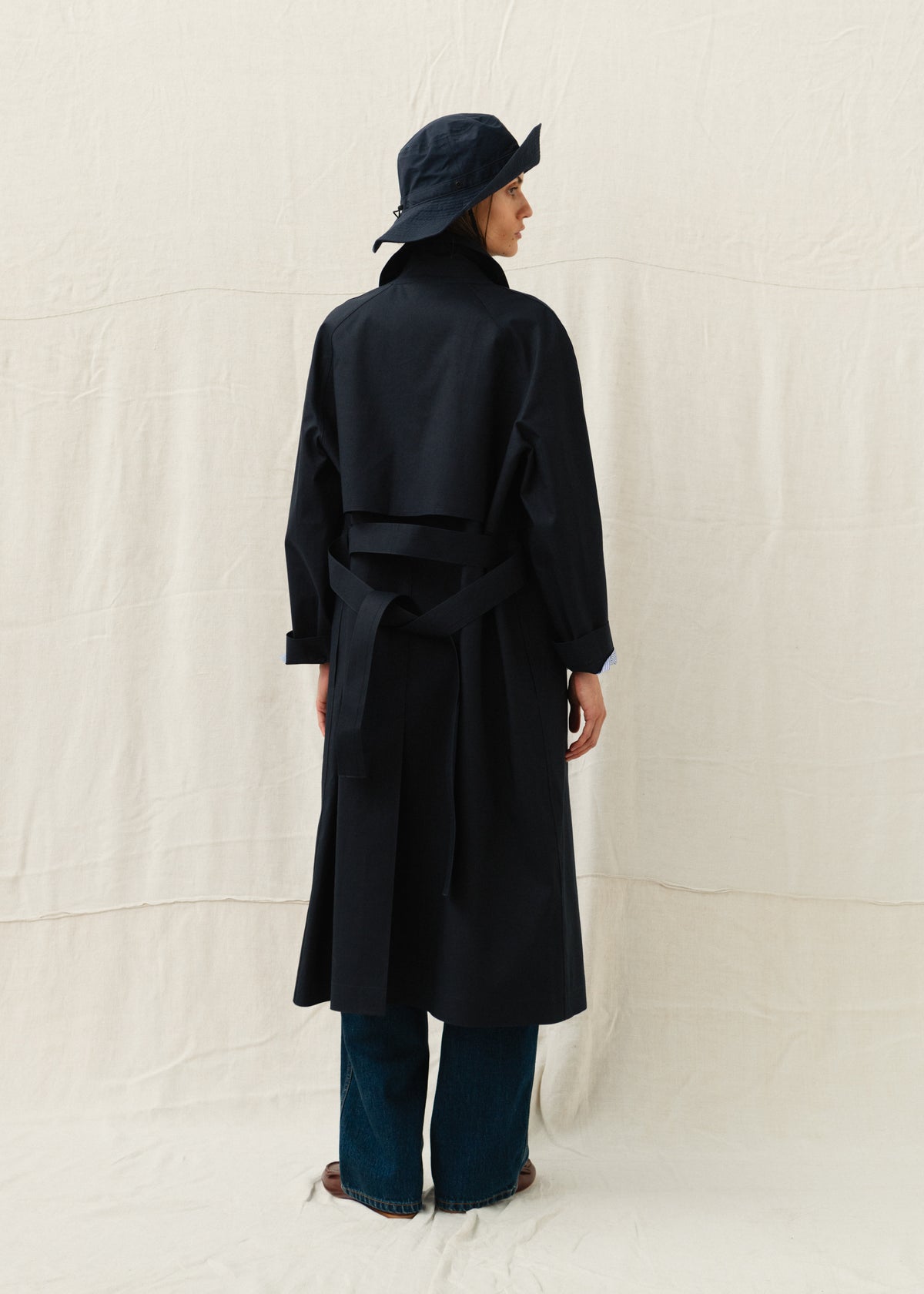GIA TRENCH COAT — NAVY