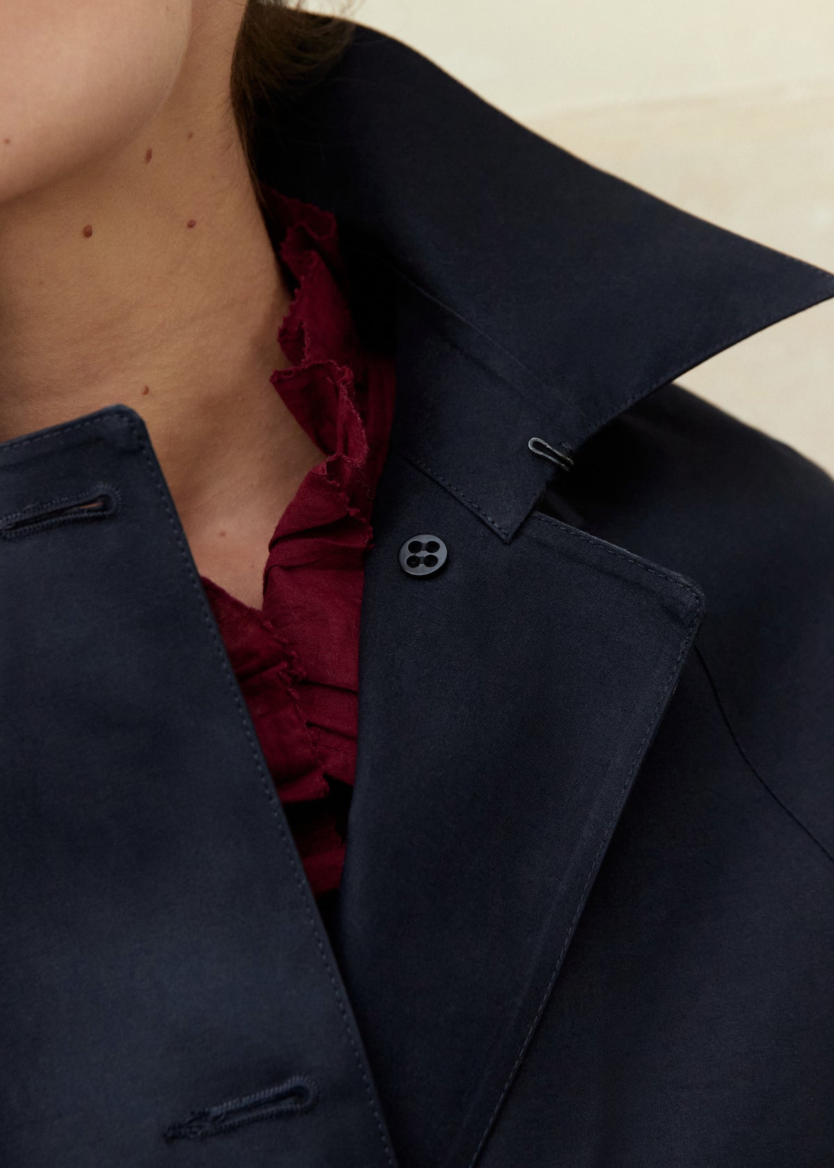 GIA TRENCH COAT — NAVY