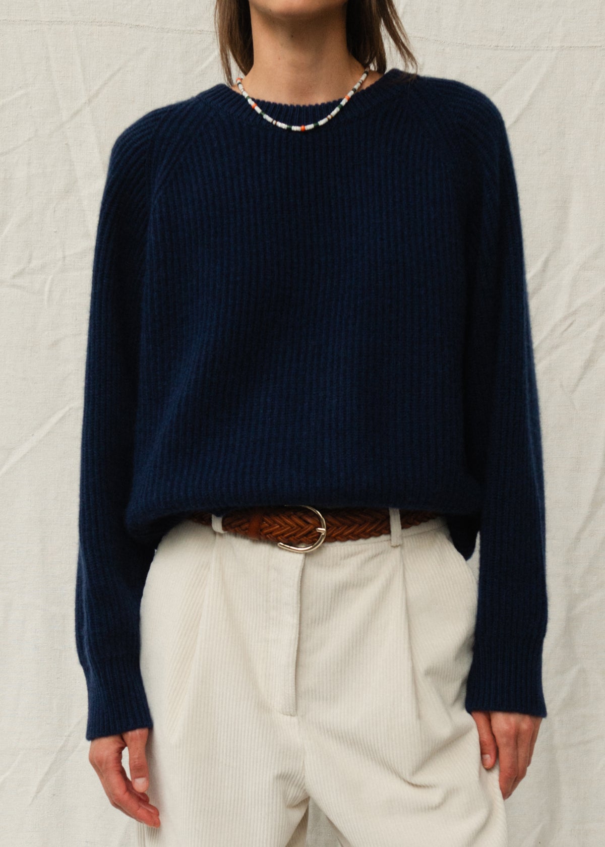 GIGI CASHMERE JUMPER — NAVY