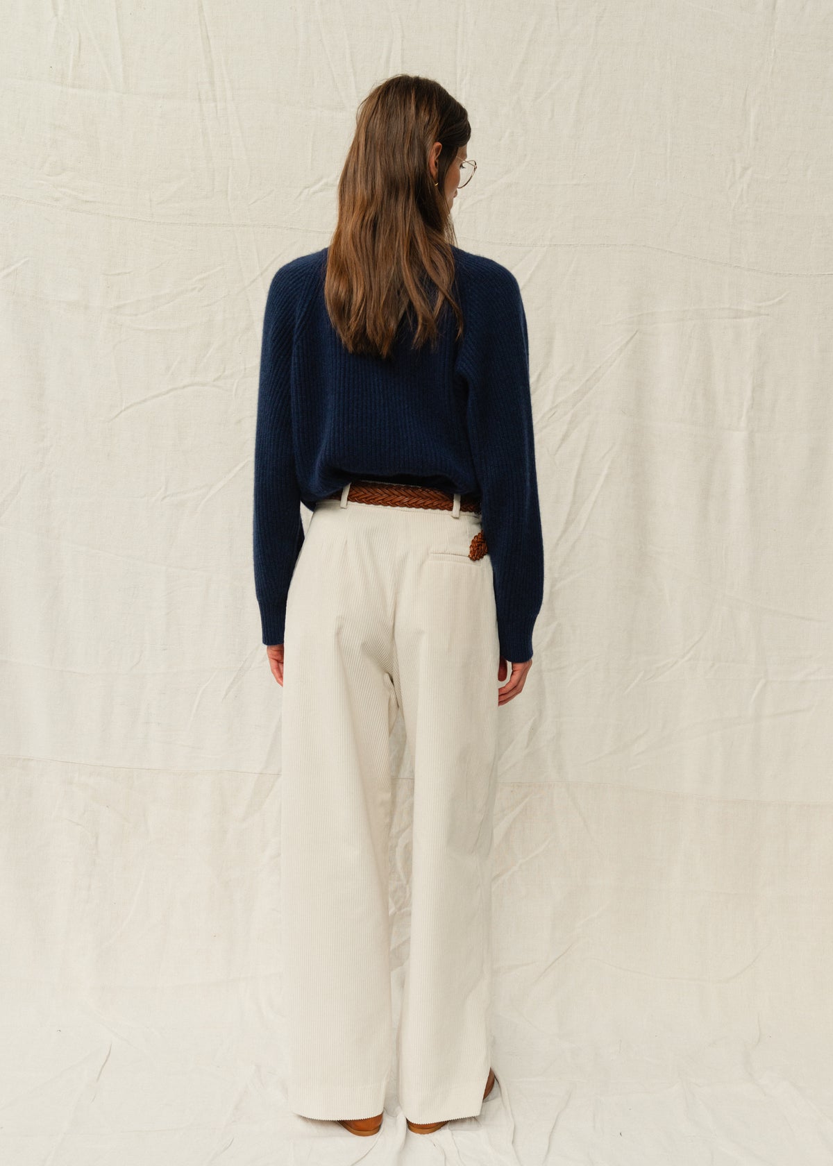 DRAKE CORDUROY TROUSERS — CREAM