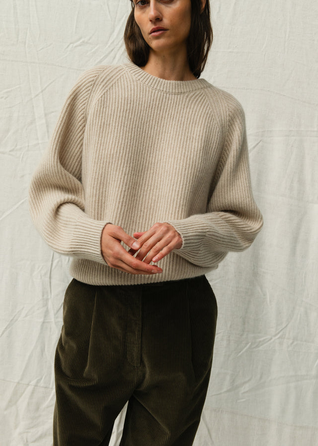 GIGI CASHMERE JUMPER — SAND