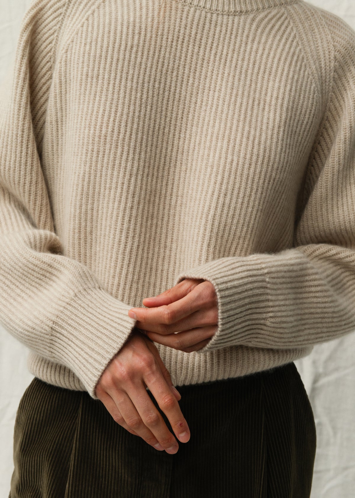 GIGI CASHMERE JUMPER — SAND