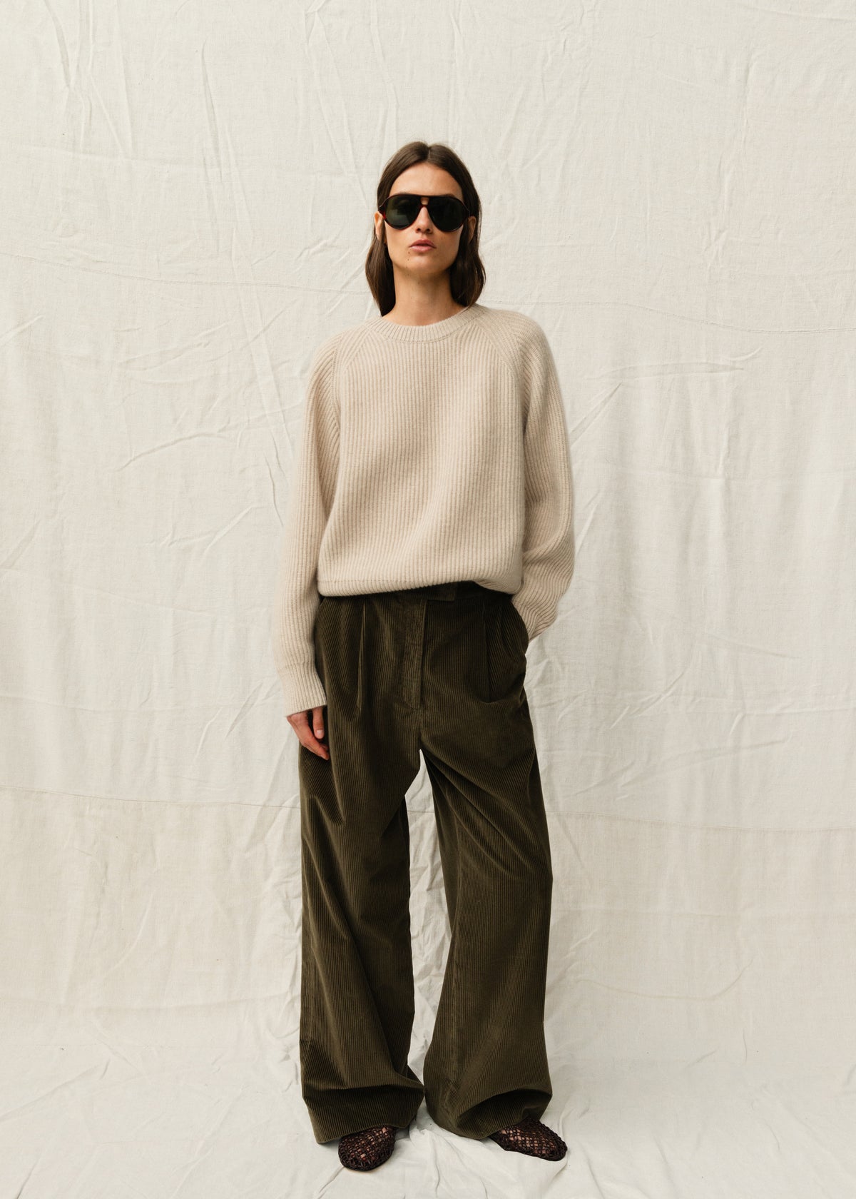GIGI CASHMERE JUMPER — SAND