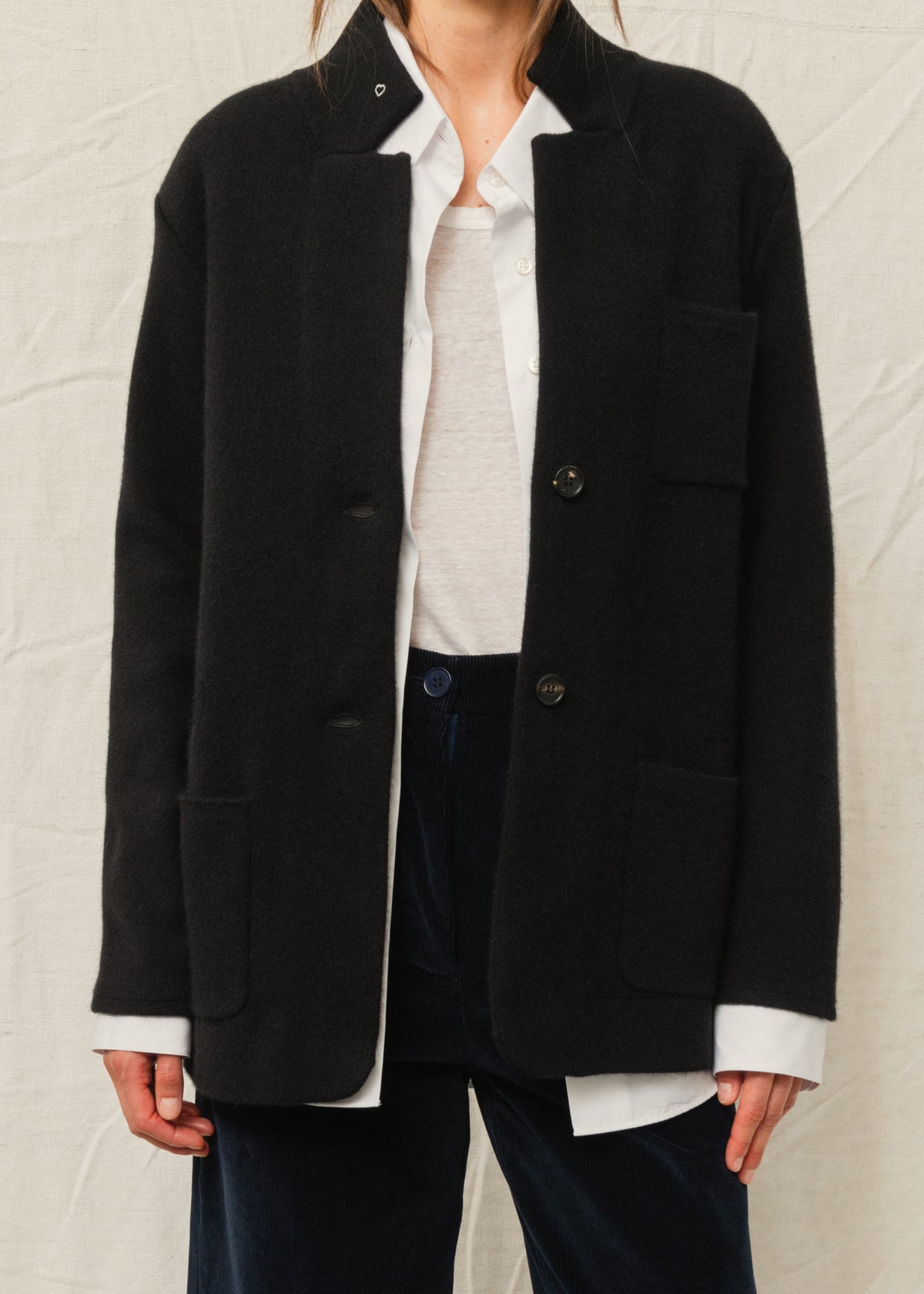 GILDA CASHMERE JACKET — BLACK
