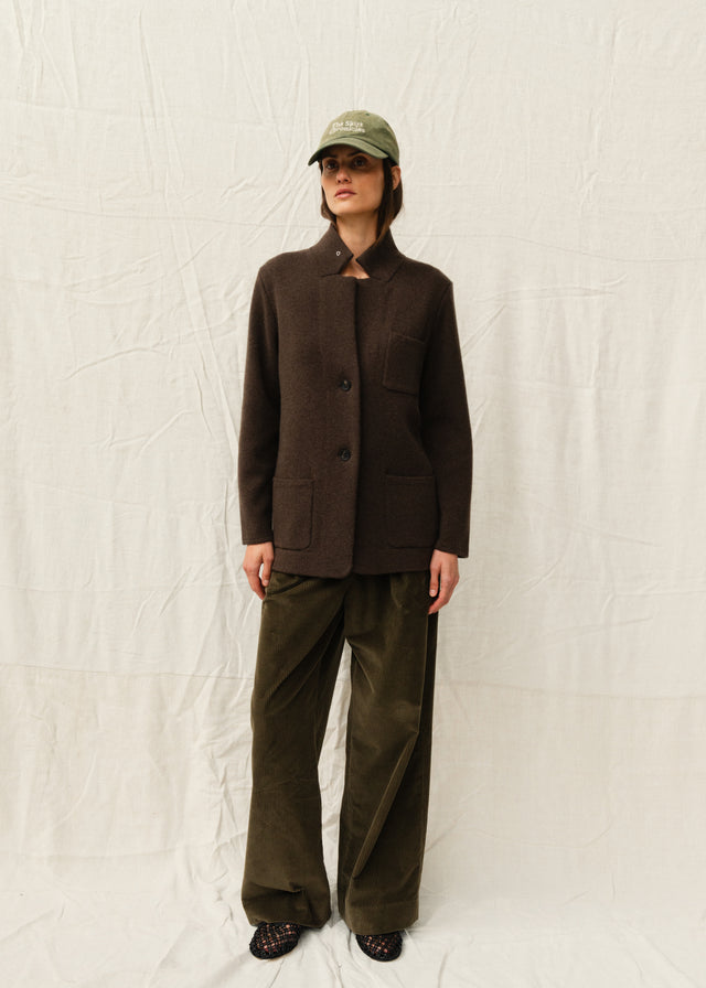 GILDA CASHMERE JACKET — CHOCOLATE