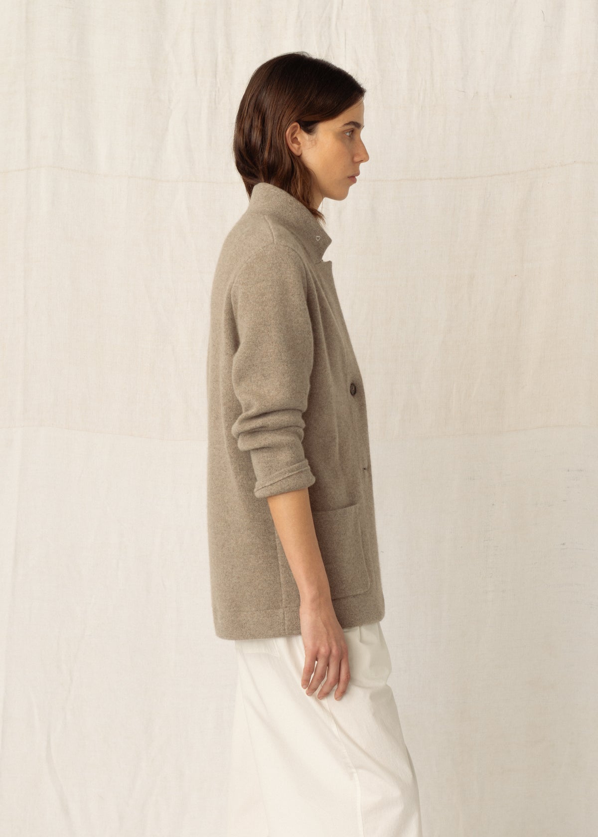 GILDA CASHMERE JACKET — PEPPERCORN