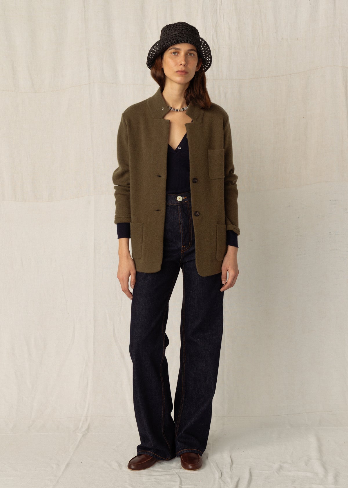 GILDA CASHMERE JACKET — KHAKI
