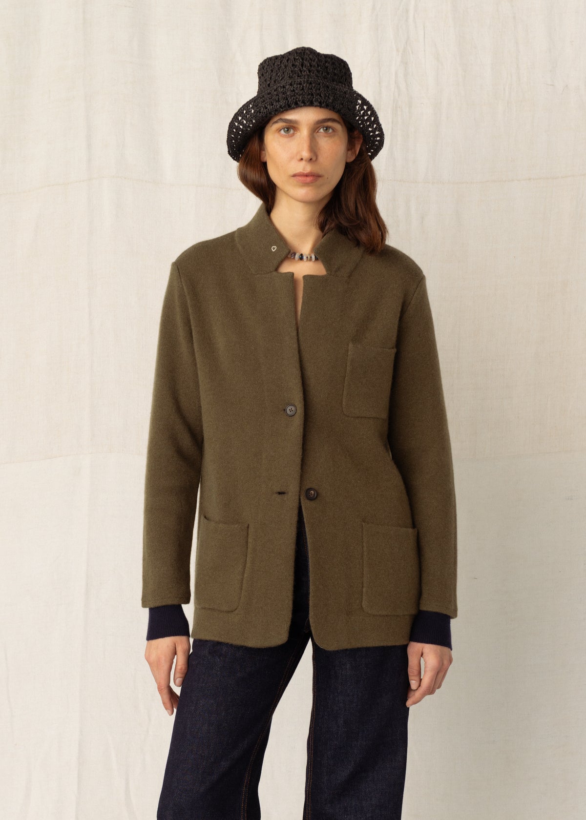 GILDA CASHMERE JACKET — KHAKI
