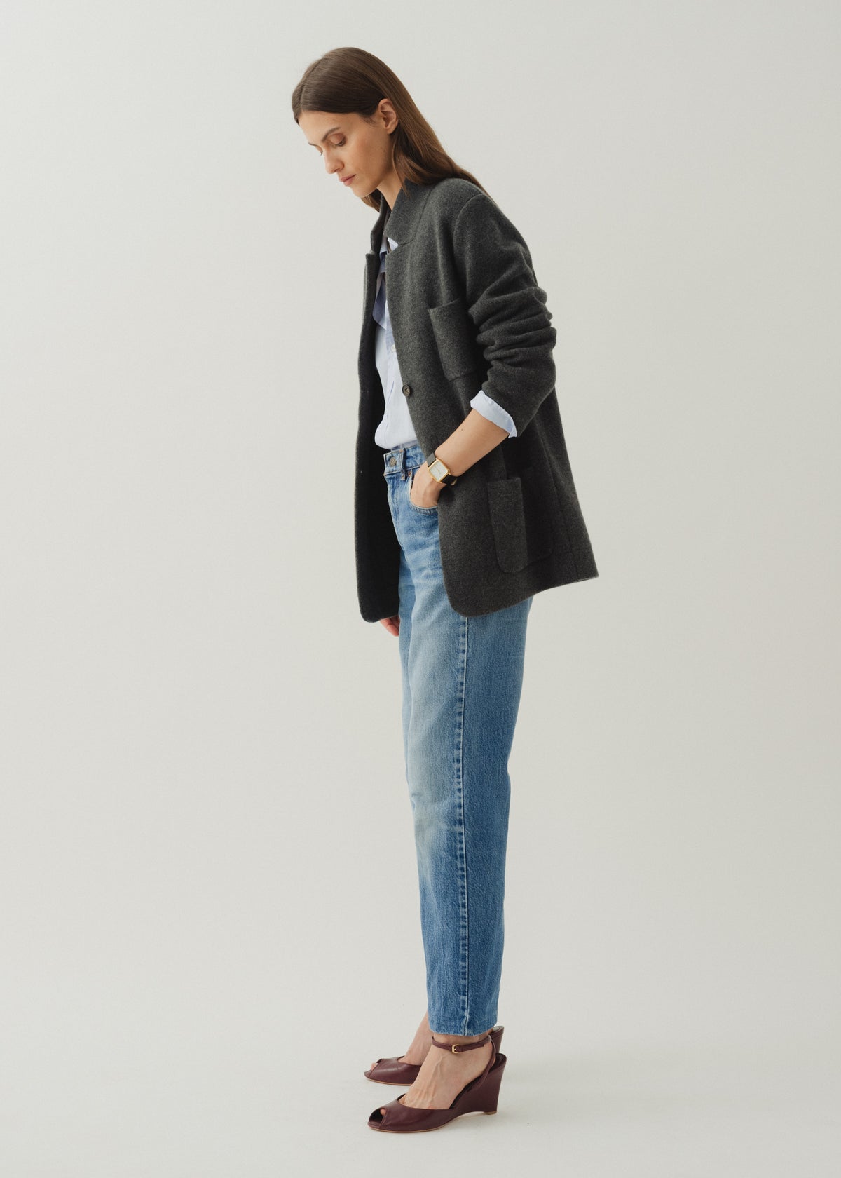 GILDA CASHMERE JACKET — ANTHRACITE