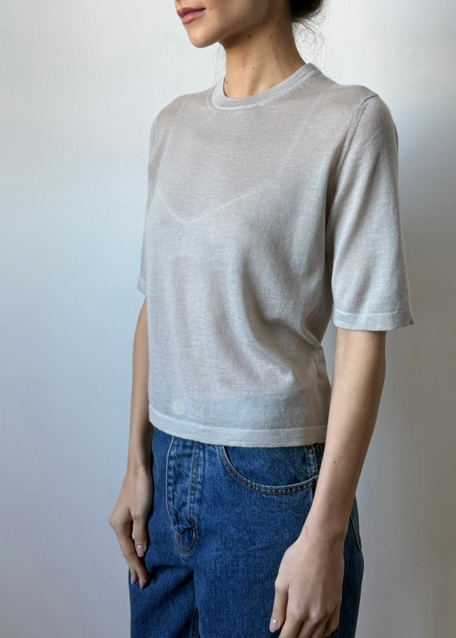HARDY CASHMERE TEE — WHEAT