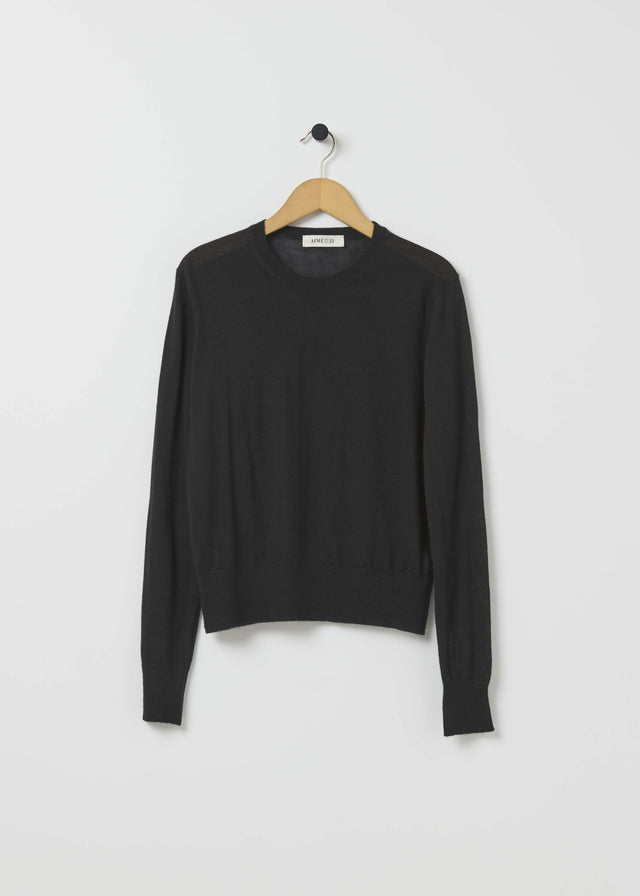 HERBIE CASHMERE TOP — BLACK