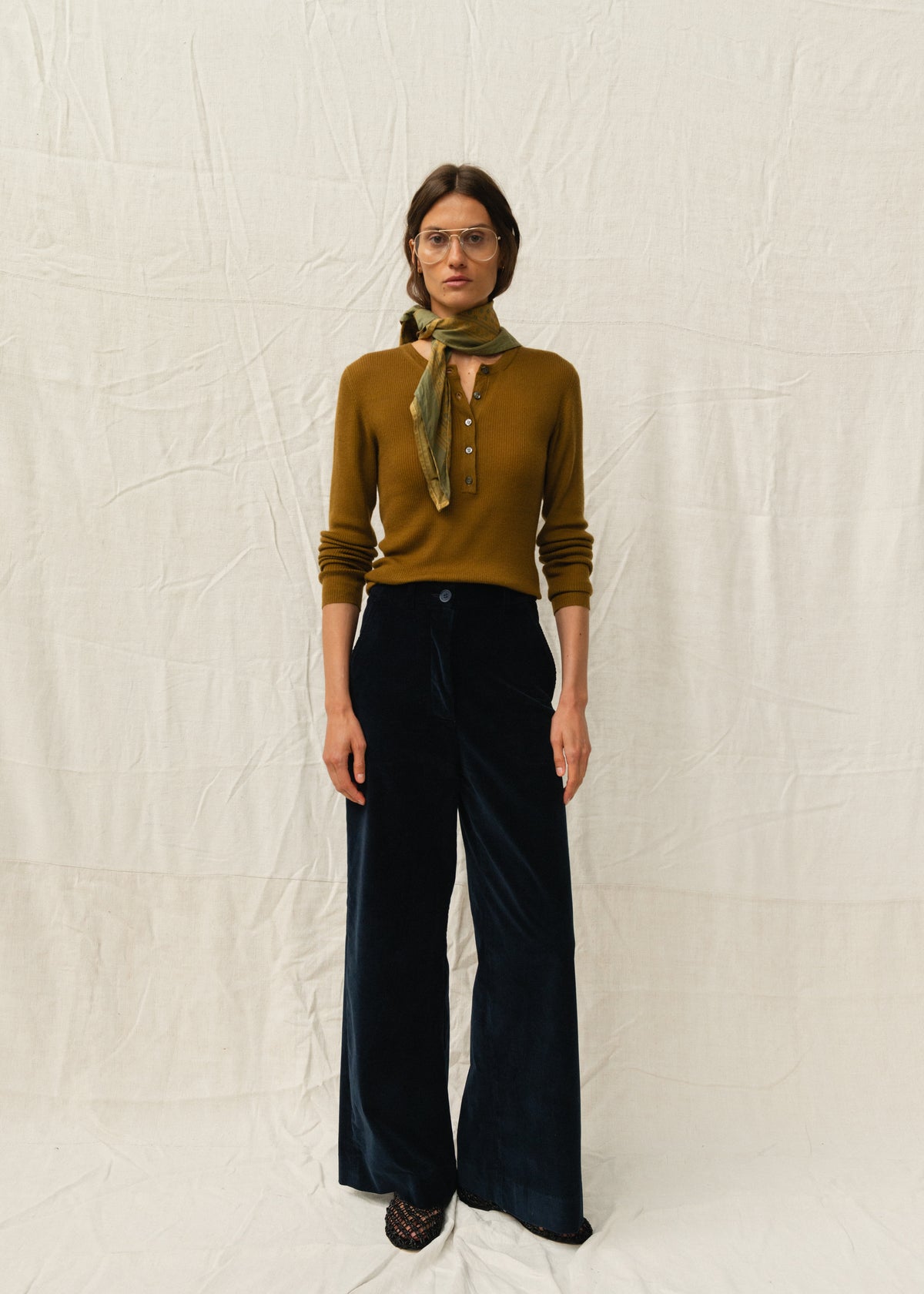 HONOR RIBBED CASHMERE TOP — CAMEL