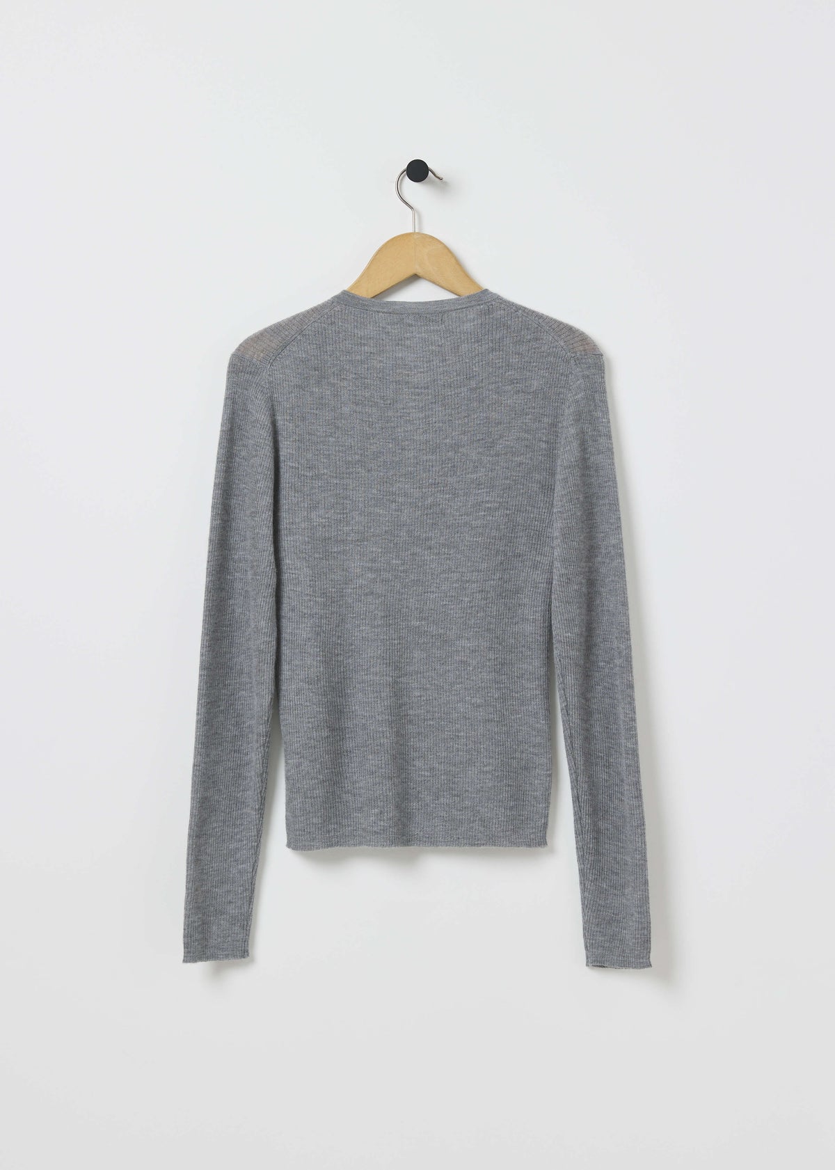 HONOR RIBBED CASHMERE TOP — GREY