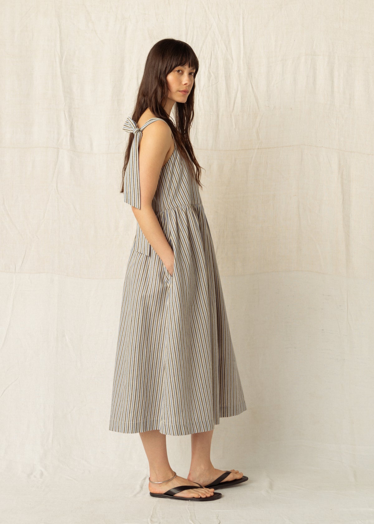 IDA DRESS — BLUE STRIPE