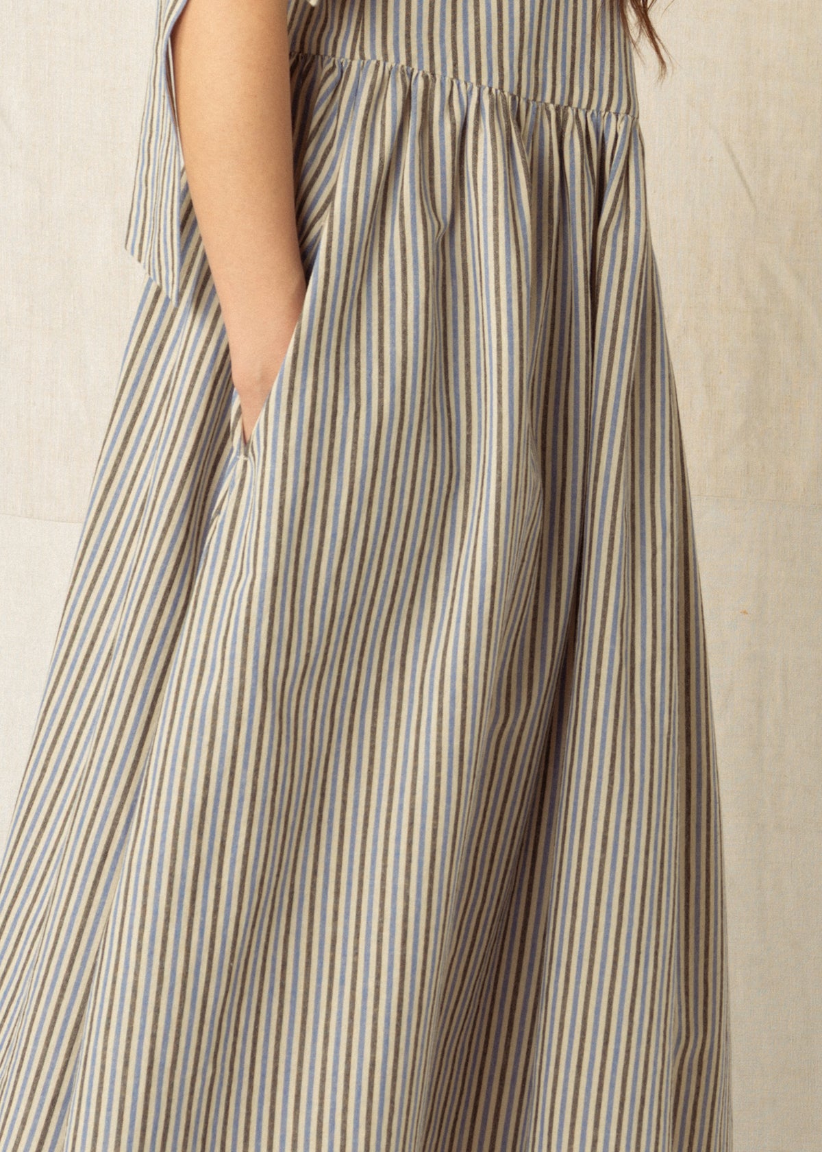 IDA DRESS — BLUE STRIPE