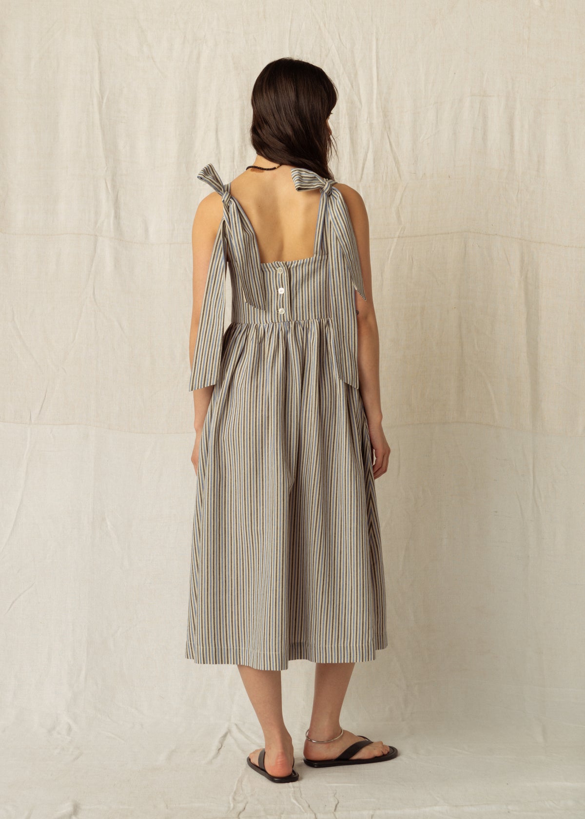 IDA DRESS — BLUE STRIPE