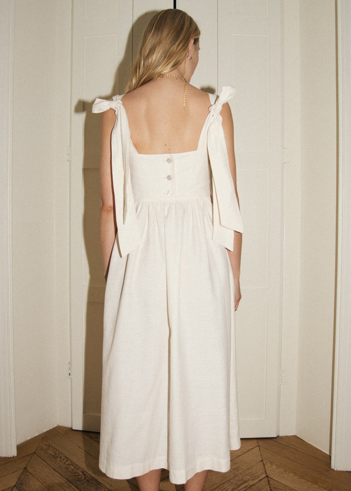 IDA DRESS — OFF WHITE