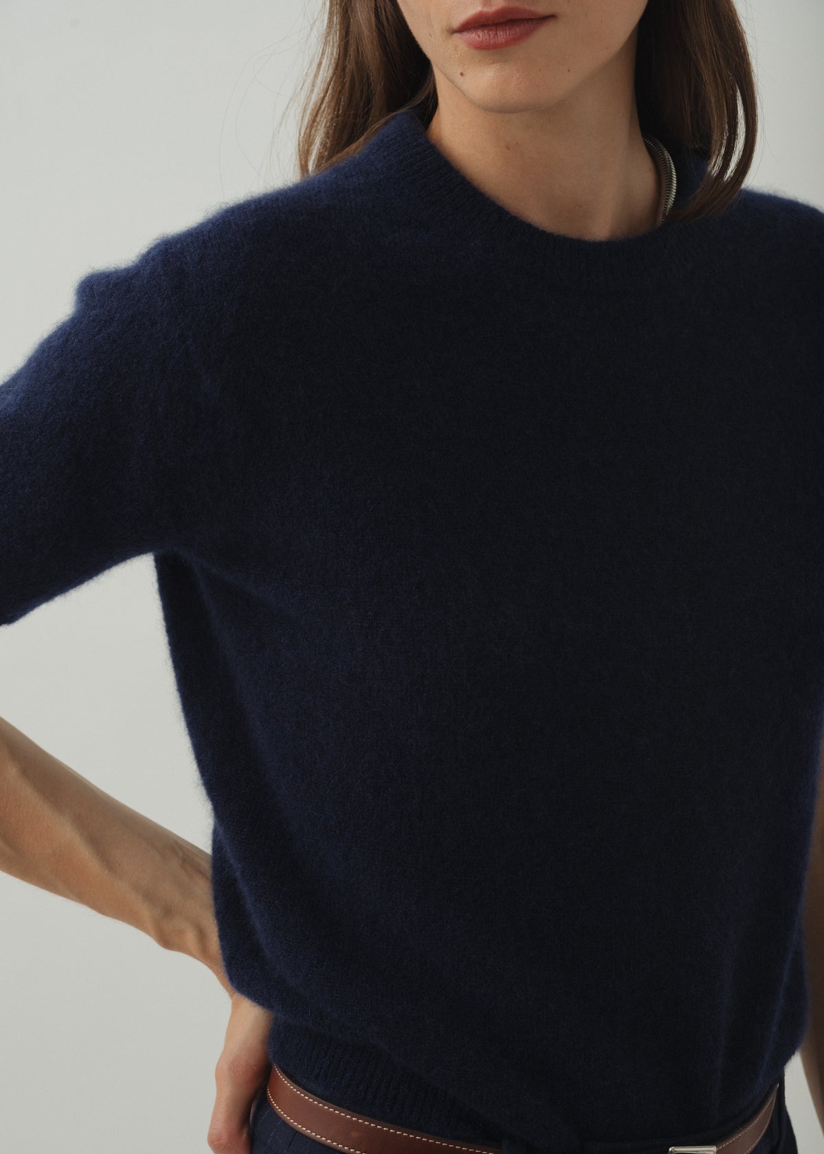 IGGY CASHMERE TEE — MARINE