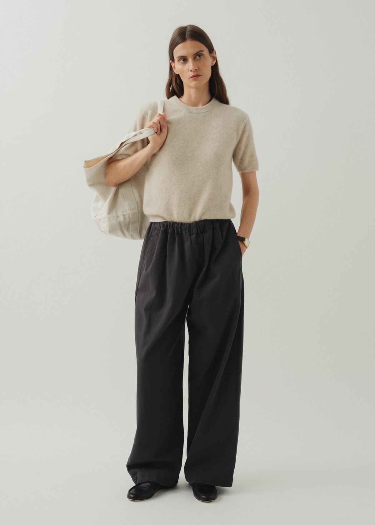 IGGY CASHMERE TEE — OATMEAL