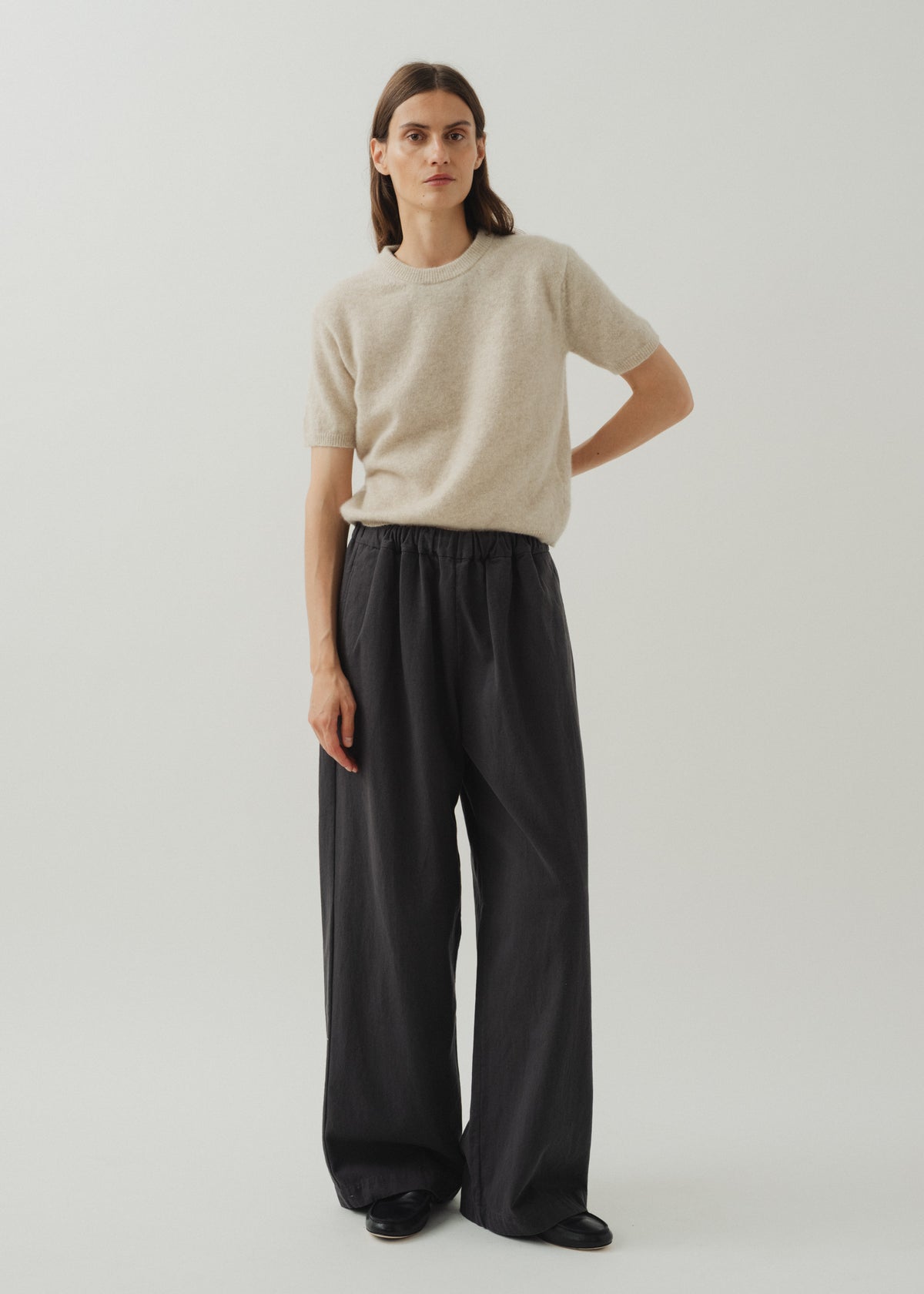 IGGY CASHMERE TEE — OATMEAL