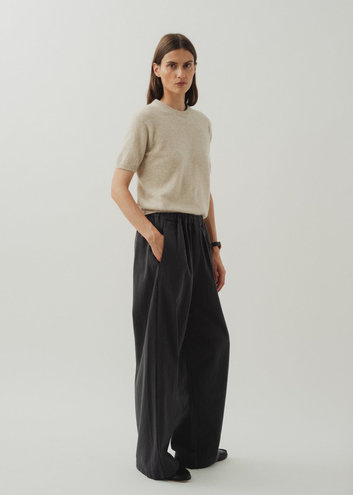 IGGY CASHMERE TEE — OATMEAL