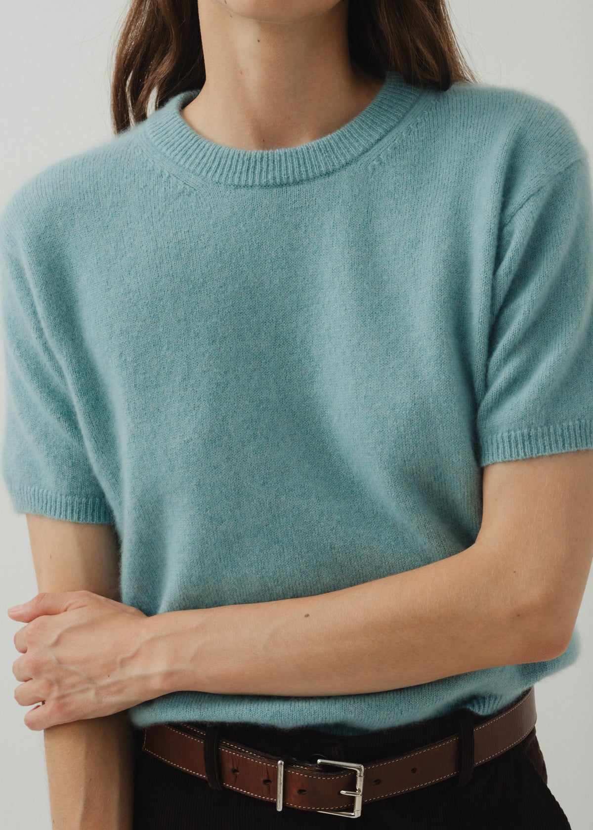 IGGY CASHMERE TEE — SEAFOAM