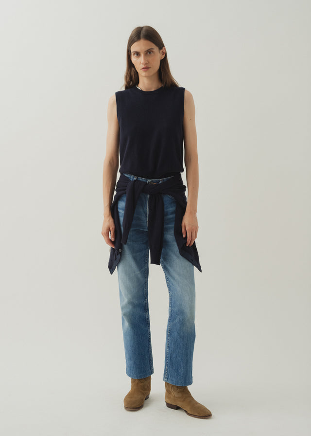 IKE CASHMERE VEST — MARINE
