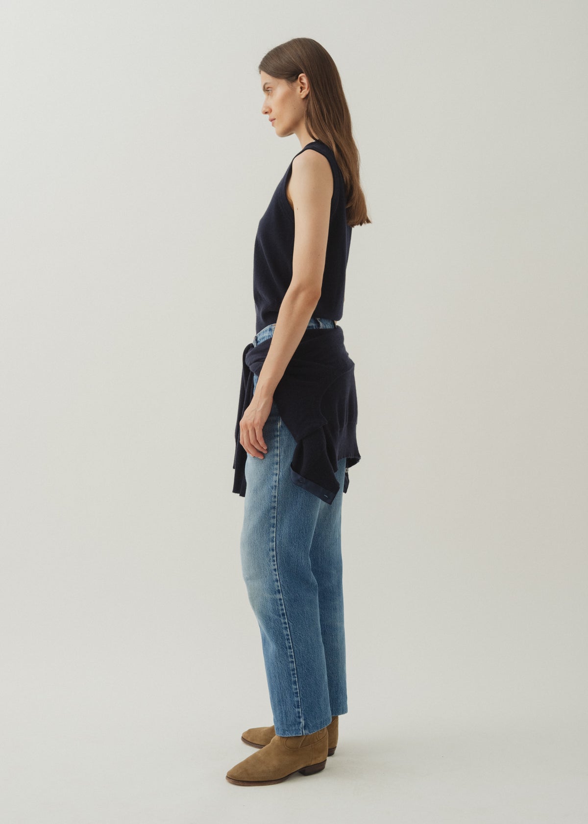 IKE CASHMERE VEST — MARINE
