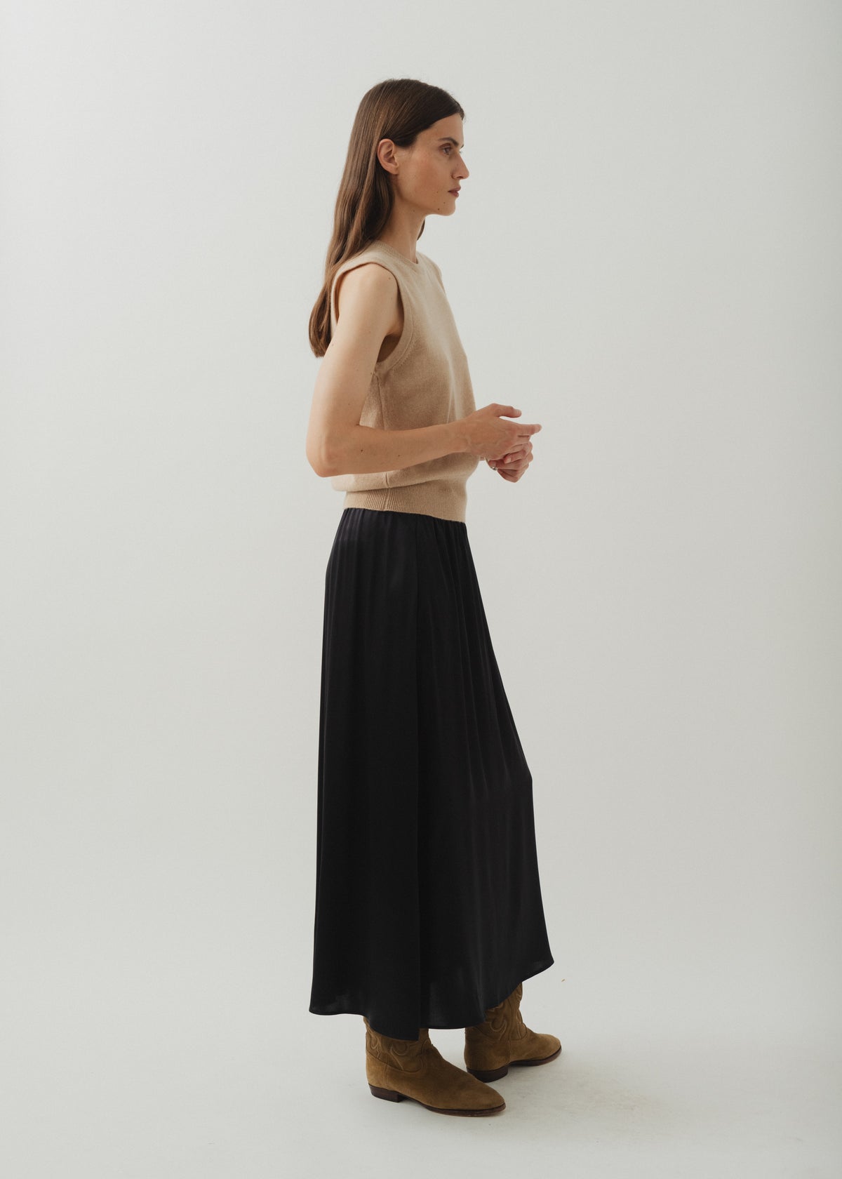 IKE CASHMERE VEST — SAND
