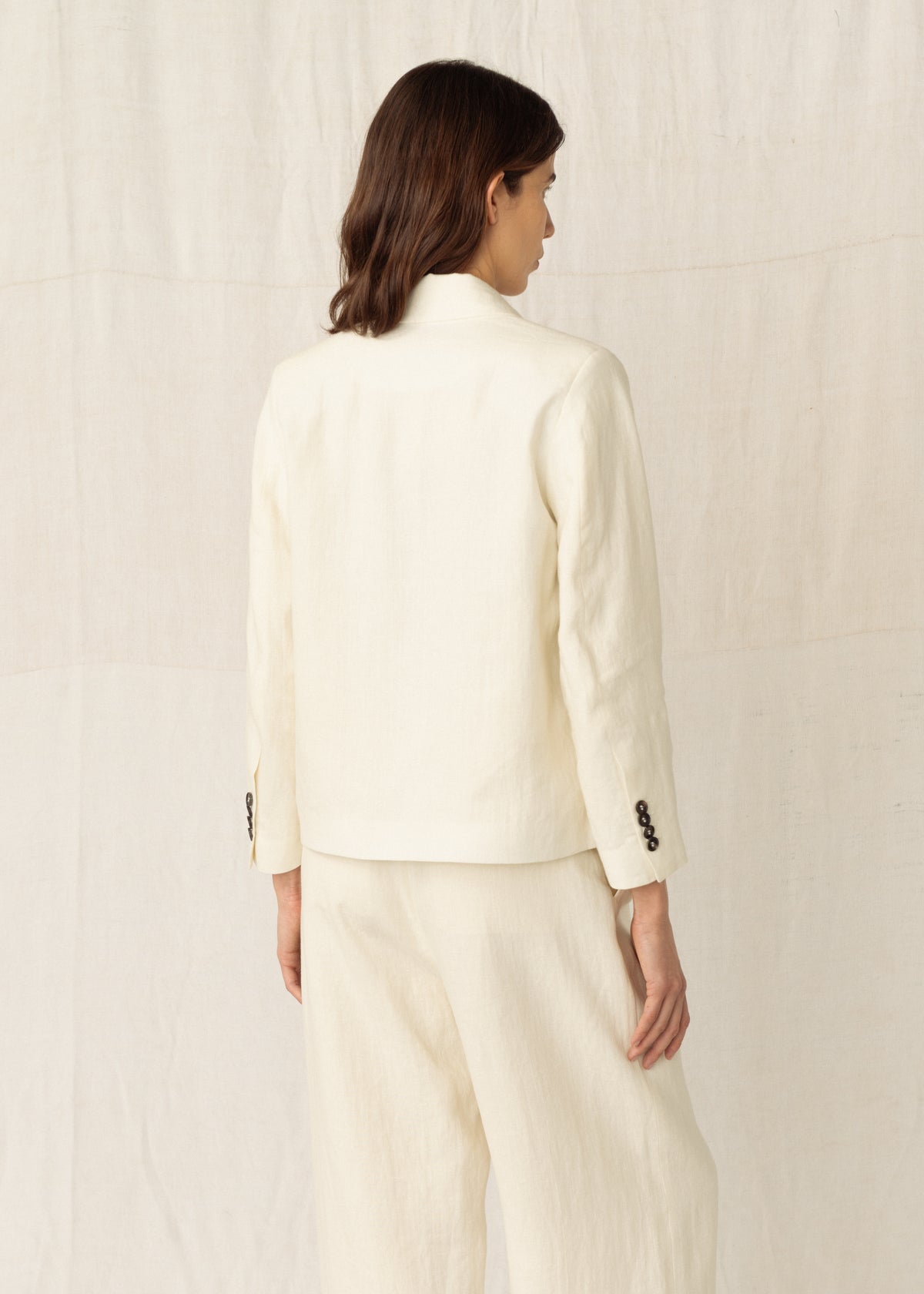 INES LINEN JACKET — CLOUD