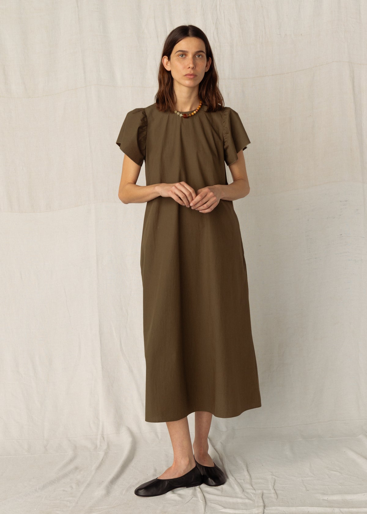 INGRID DRESS  — KHAKI