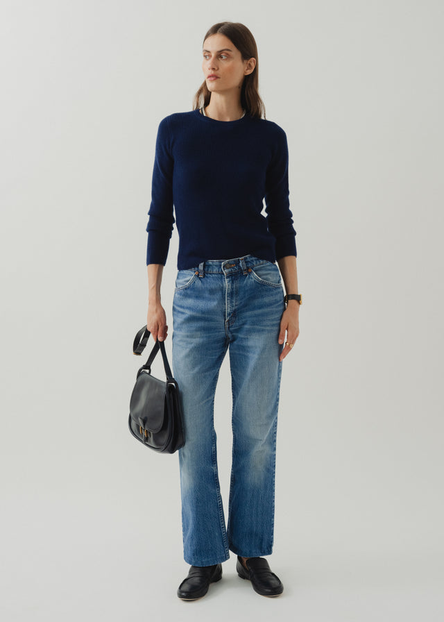 IRVING CASHMERE JUMPER — NAVY