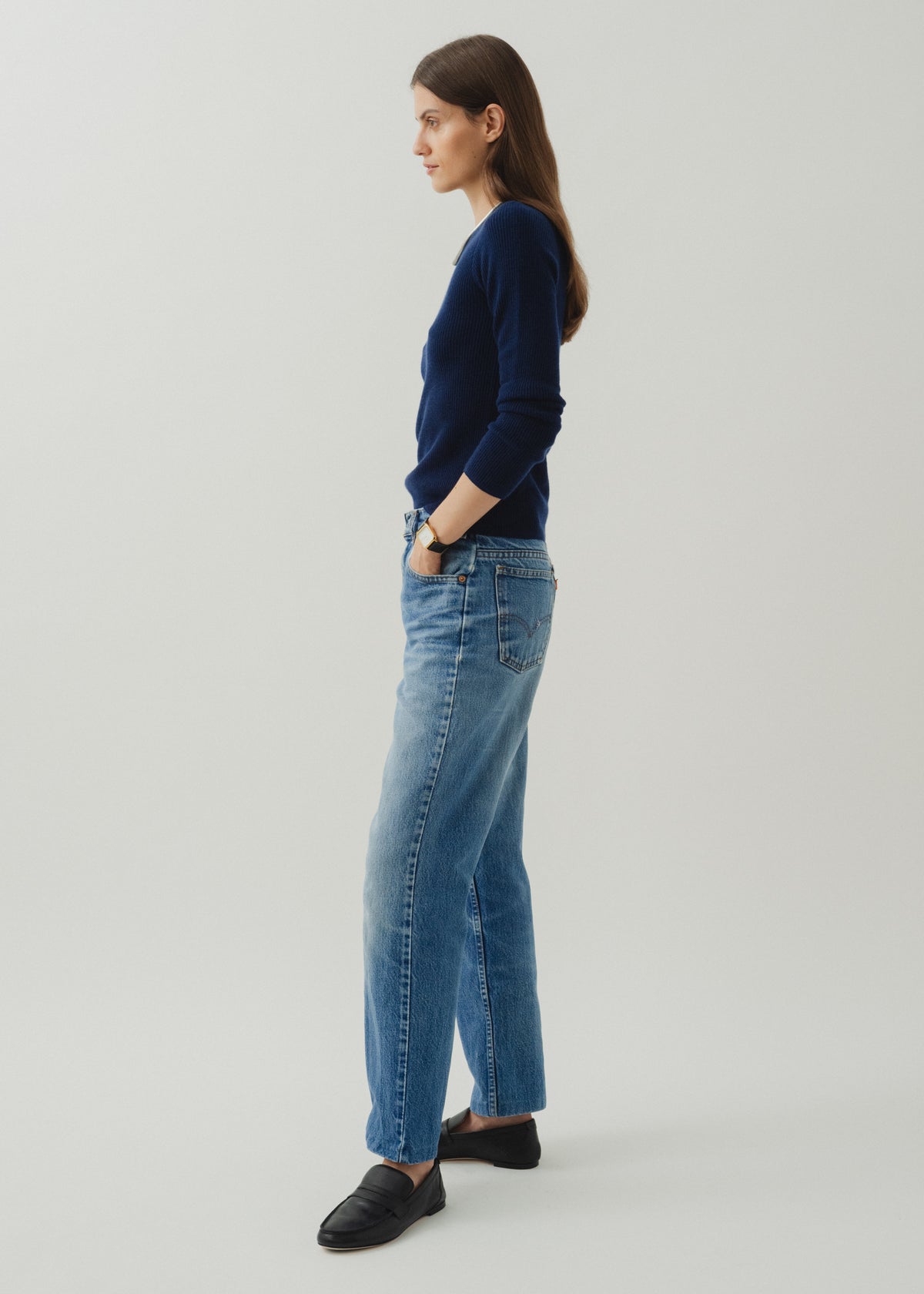 IRVING CASHMERE JUMPER — NAVY