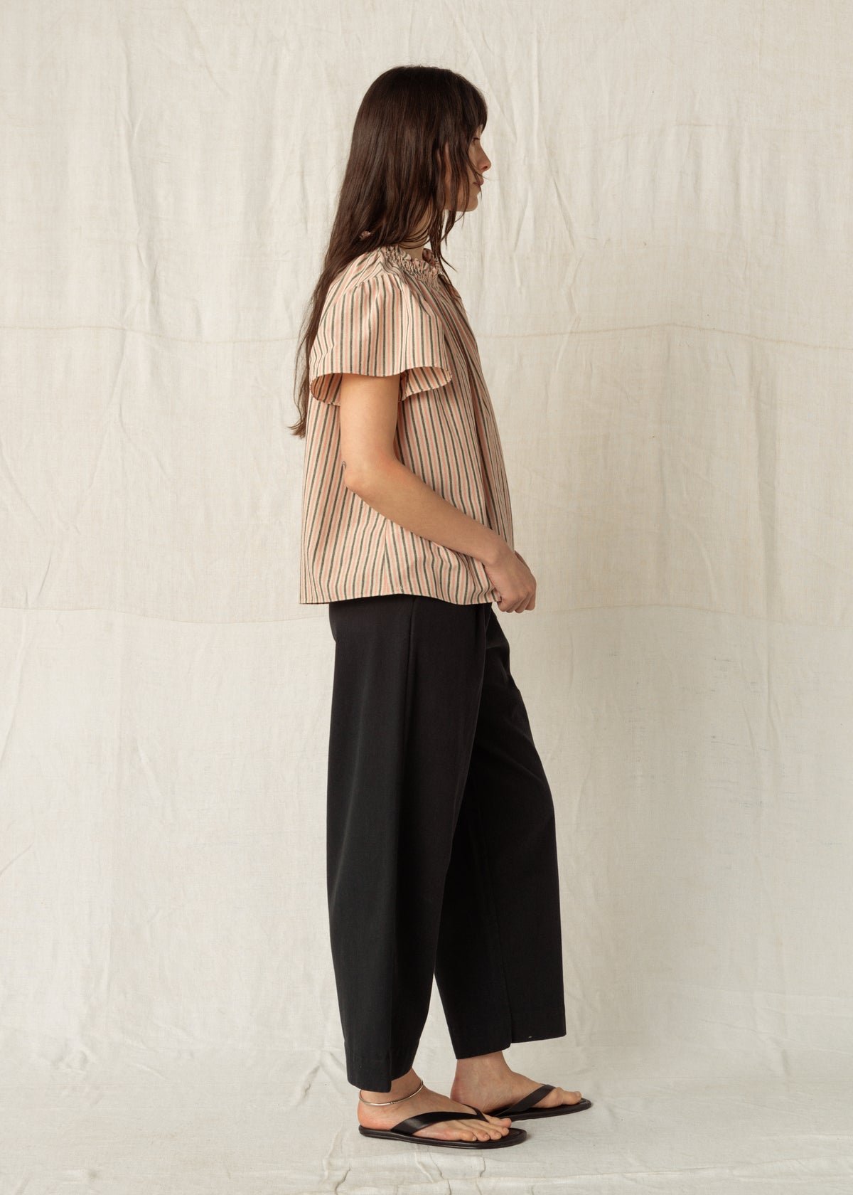 ISLA TOP — PEACH STRIPE