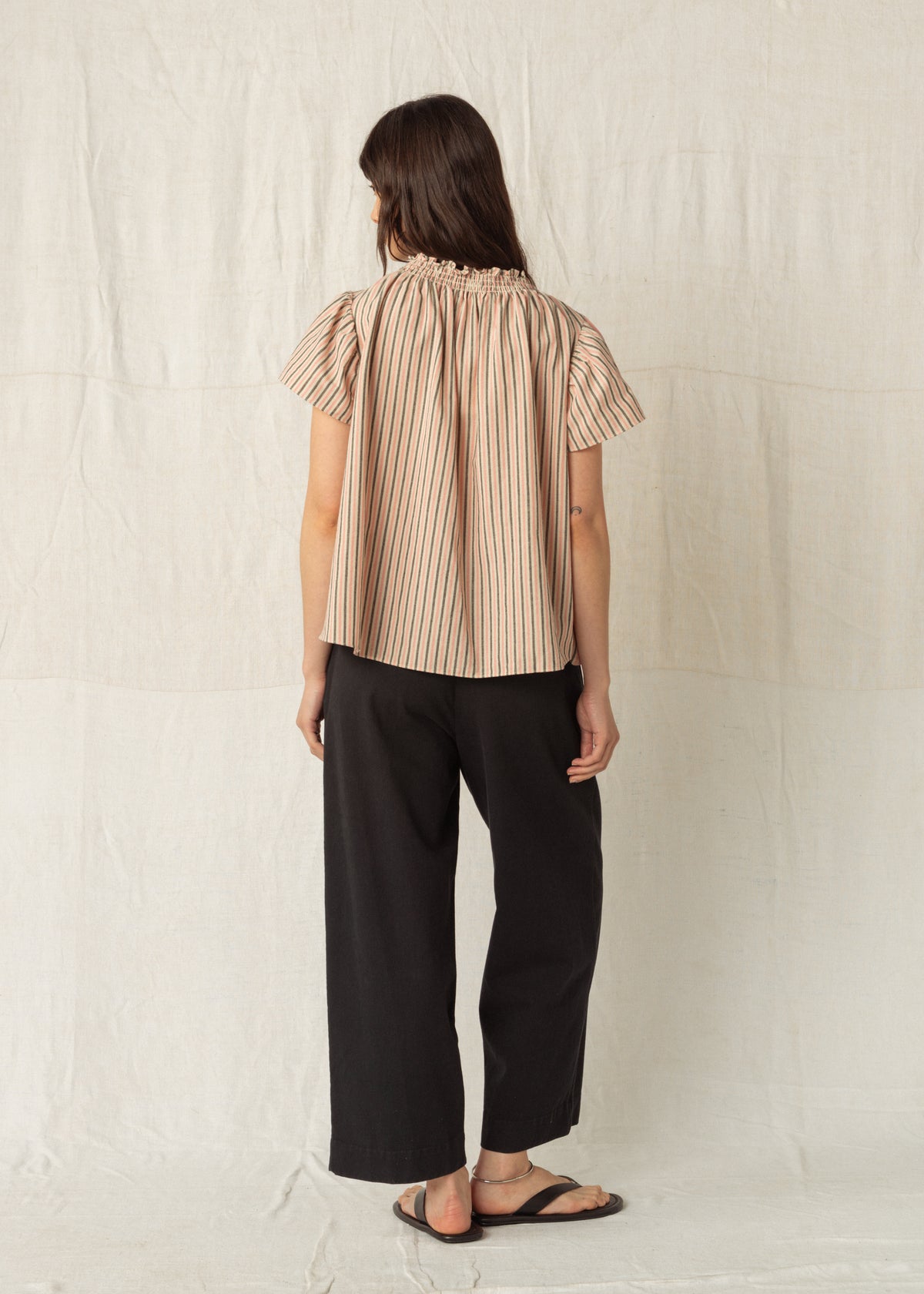 ISLA TOP — PEACH STRIPE