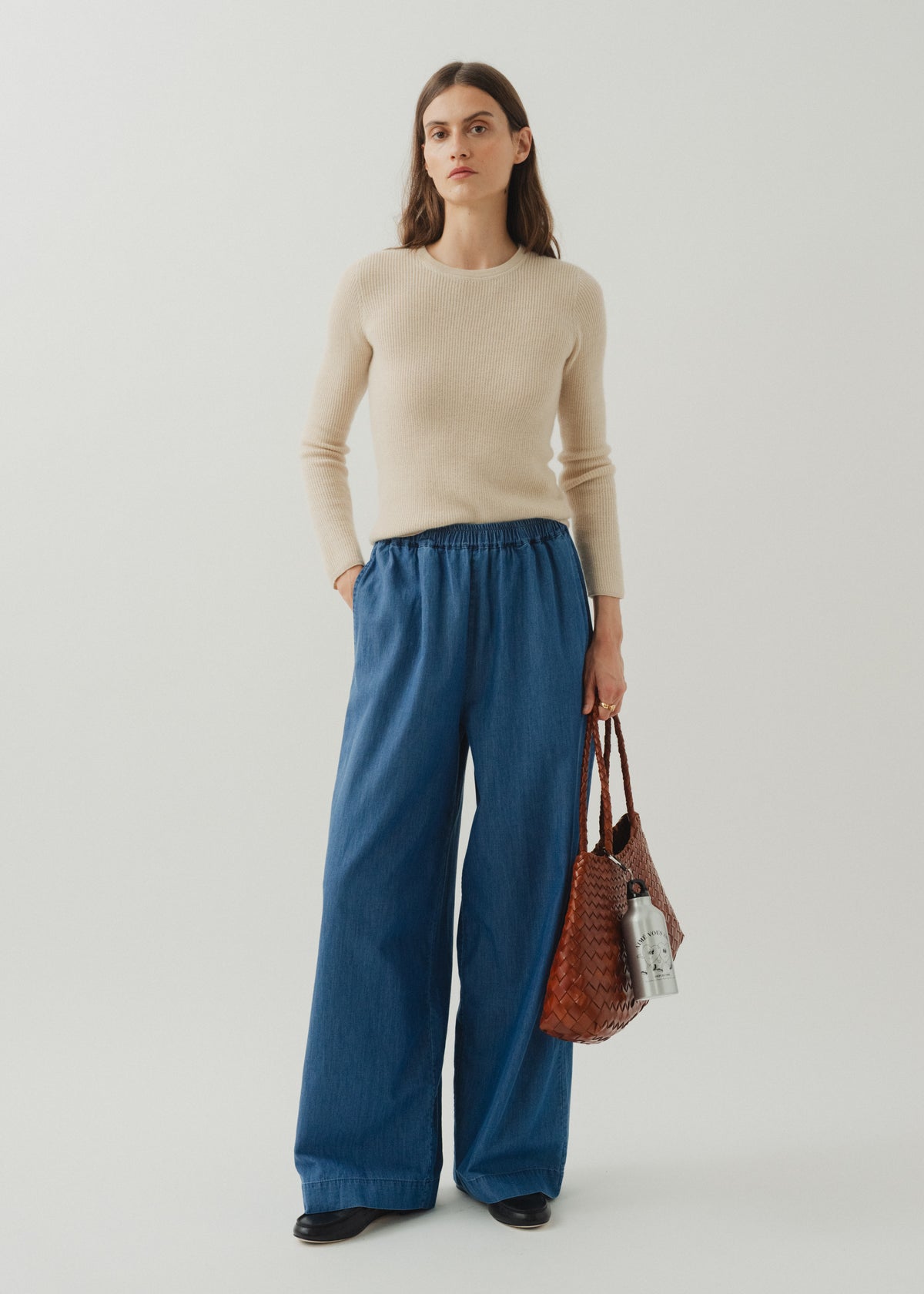 IVAN PALAZZO PANTS — DARK BLUE DENIM