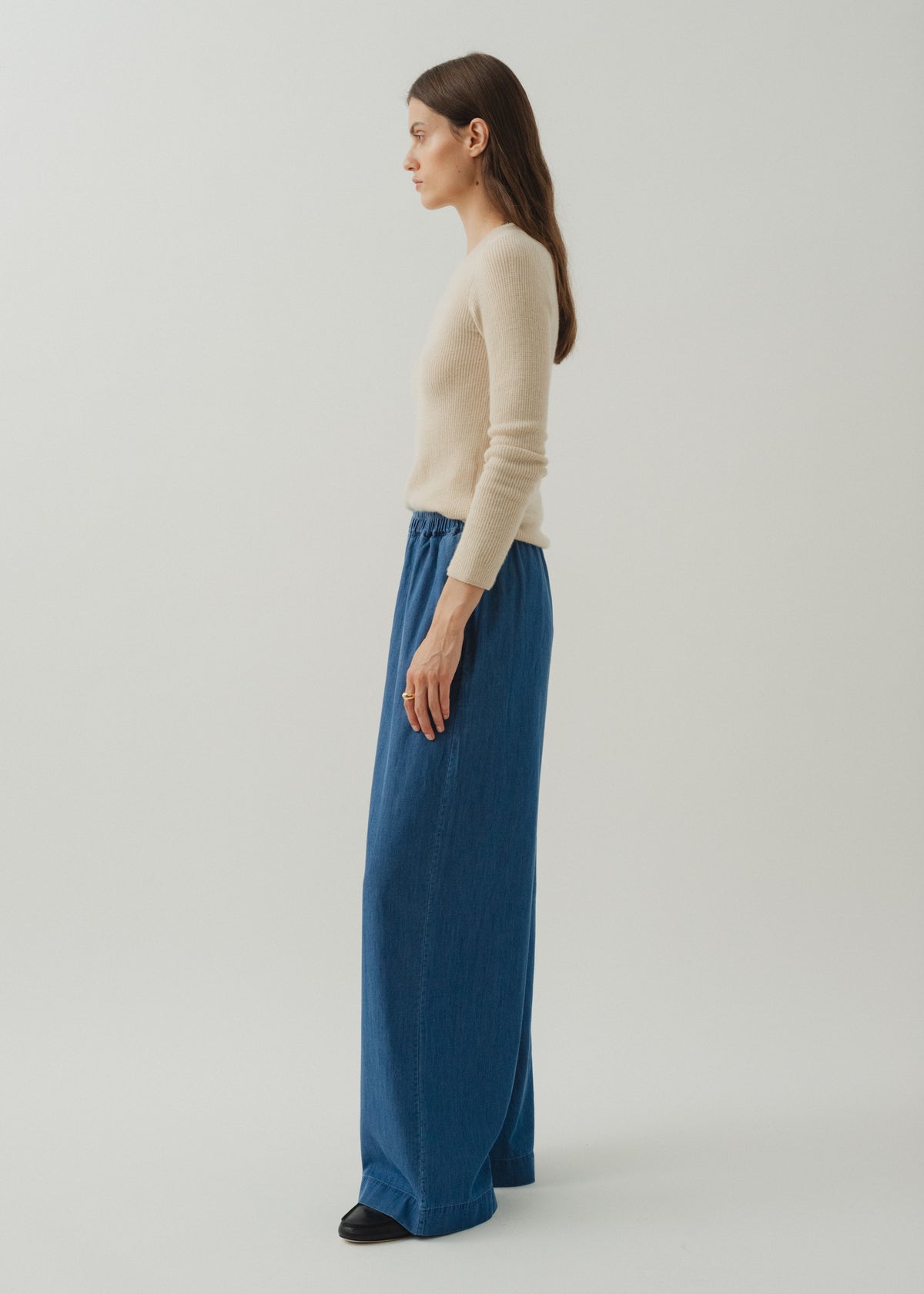 IVAN PALAZZO PANTS — DARK BLUE DENIM