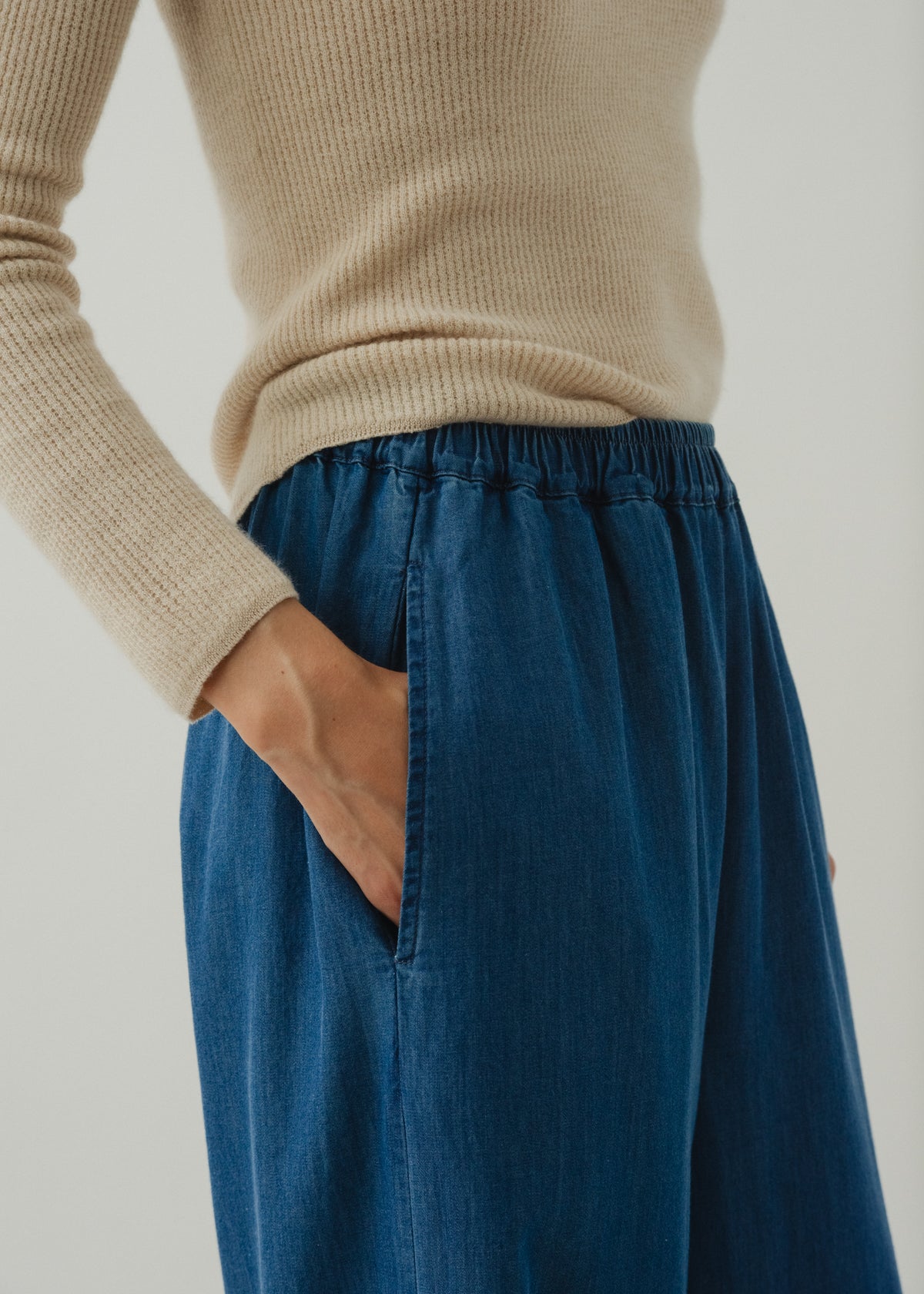 IVAN PALAZZO PANTS — DARK BLUE DENIM