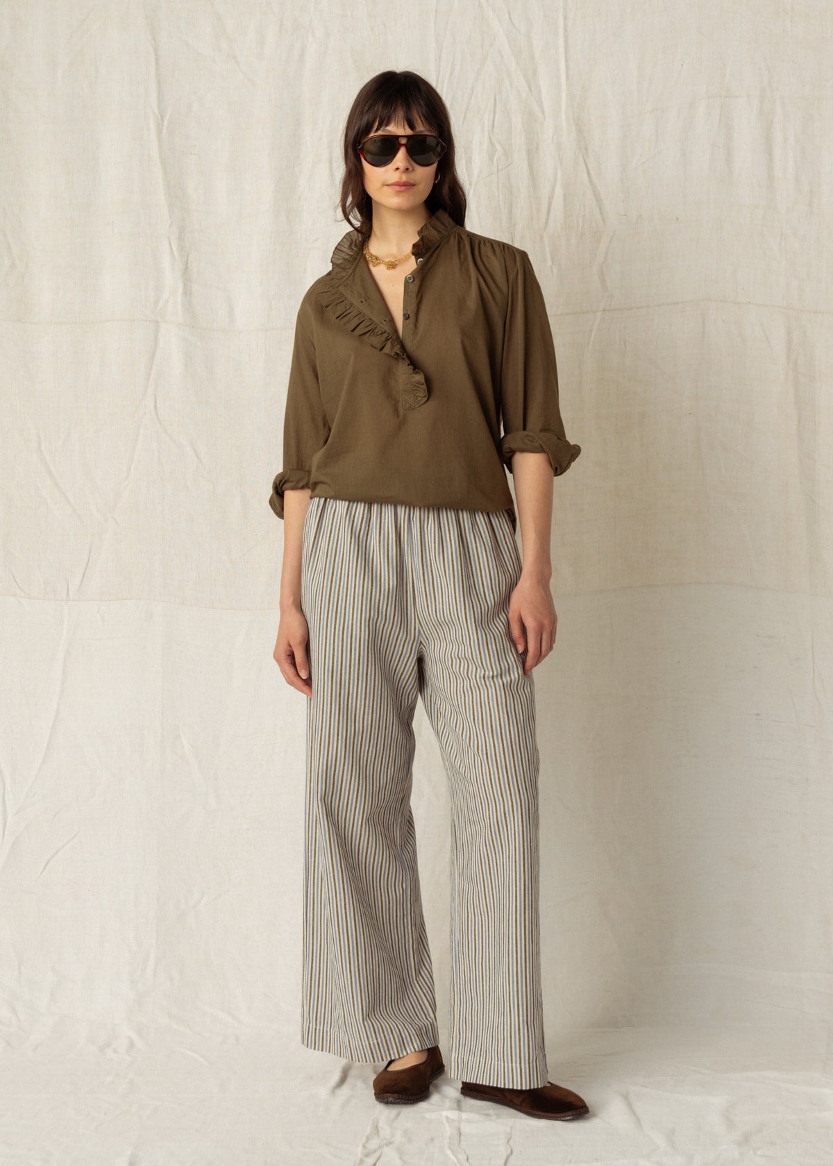 IVAN PALAZZO TROUSERS — BLUE STRIPE