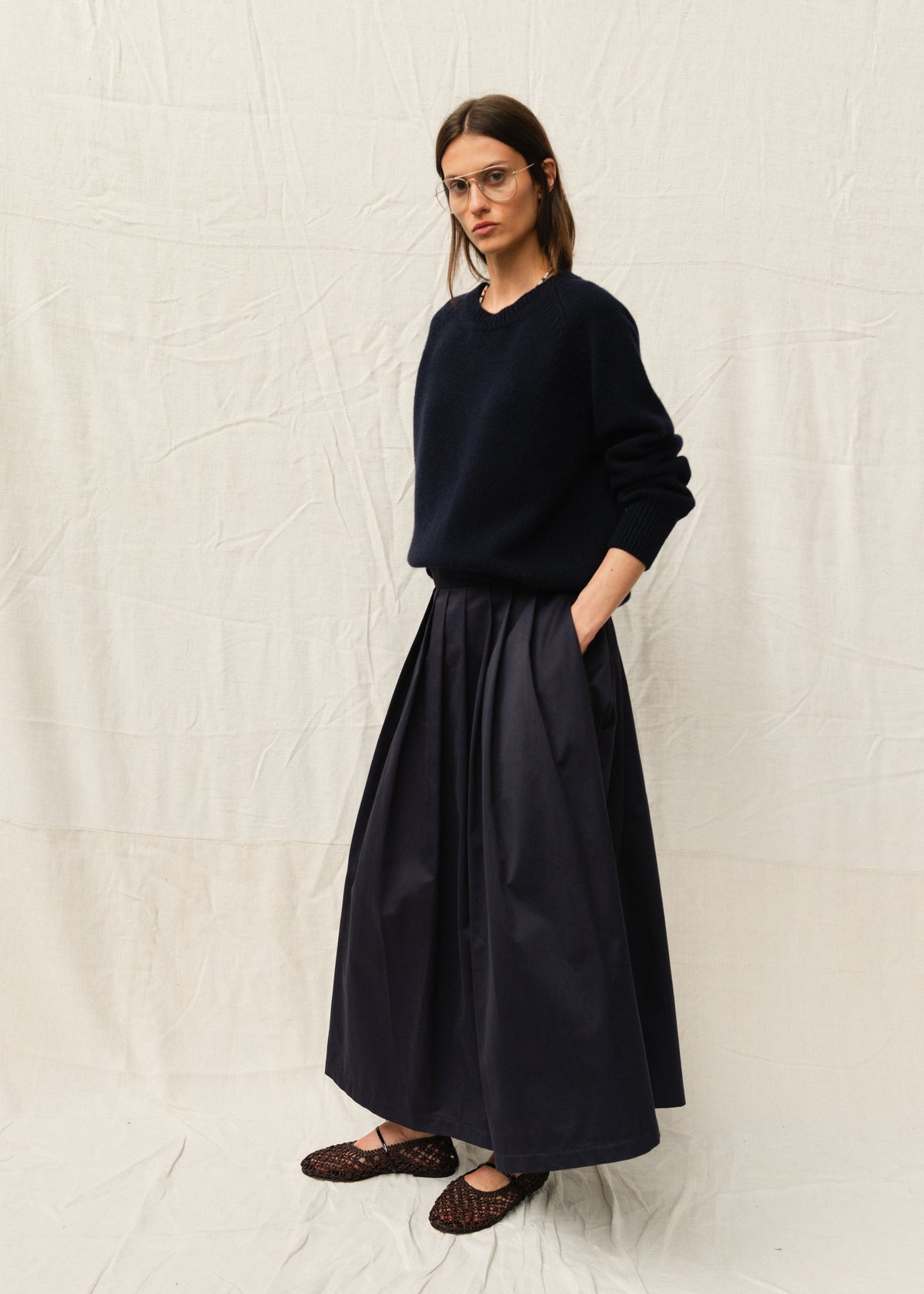 AUTEUIL CASHMERE JUMPER — NAVY