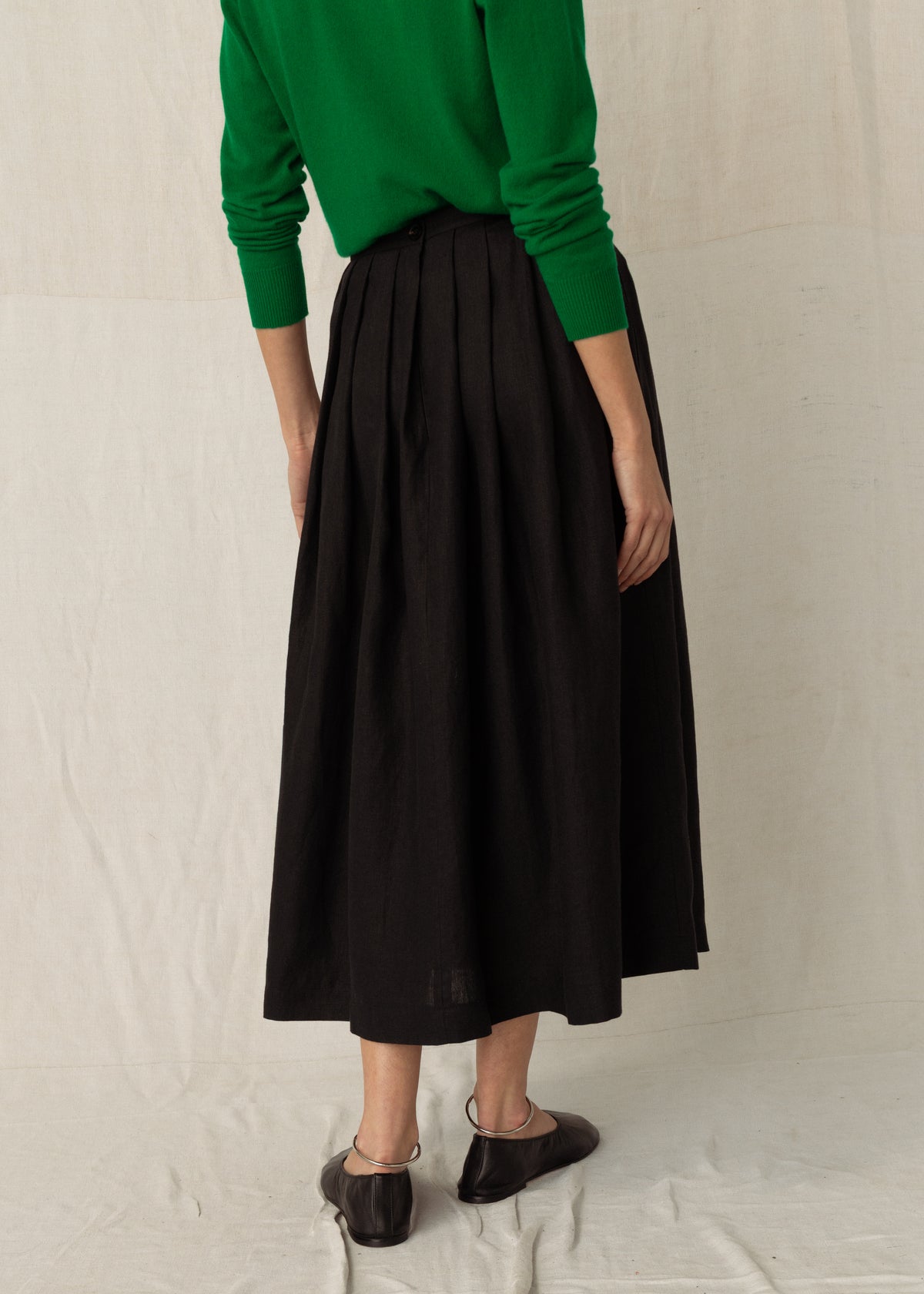 JACKIE LINEN SKIRT — STORM