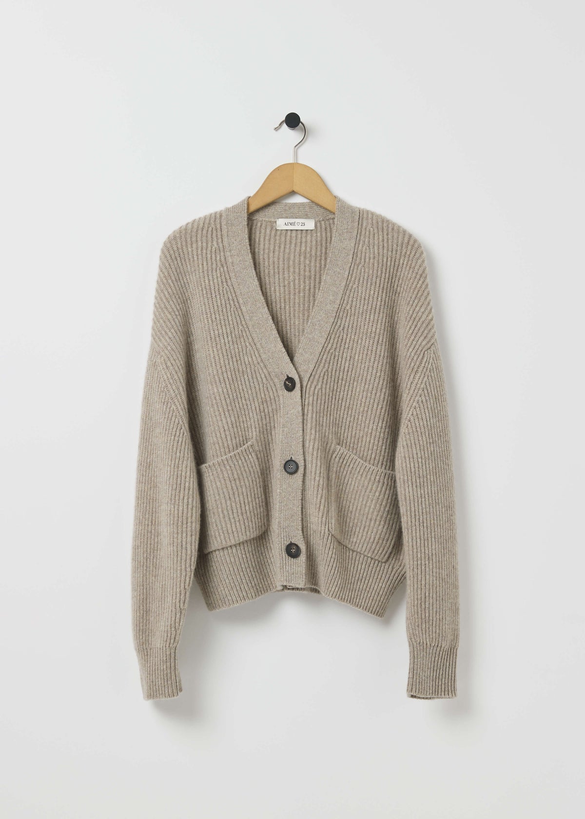 JAKE CASHMERE CARDIGAN — STONE